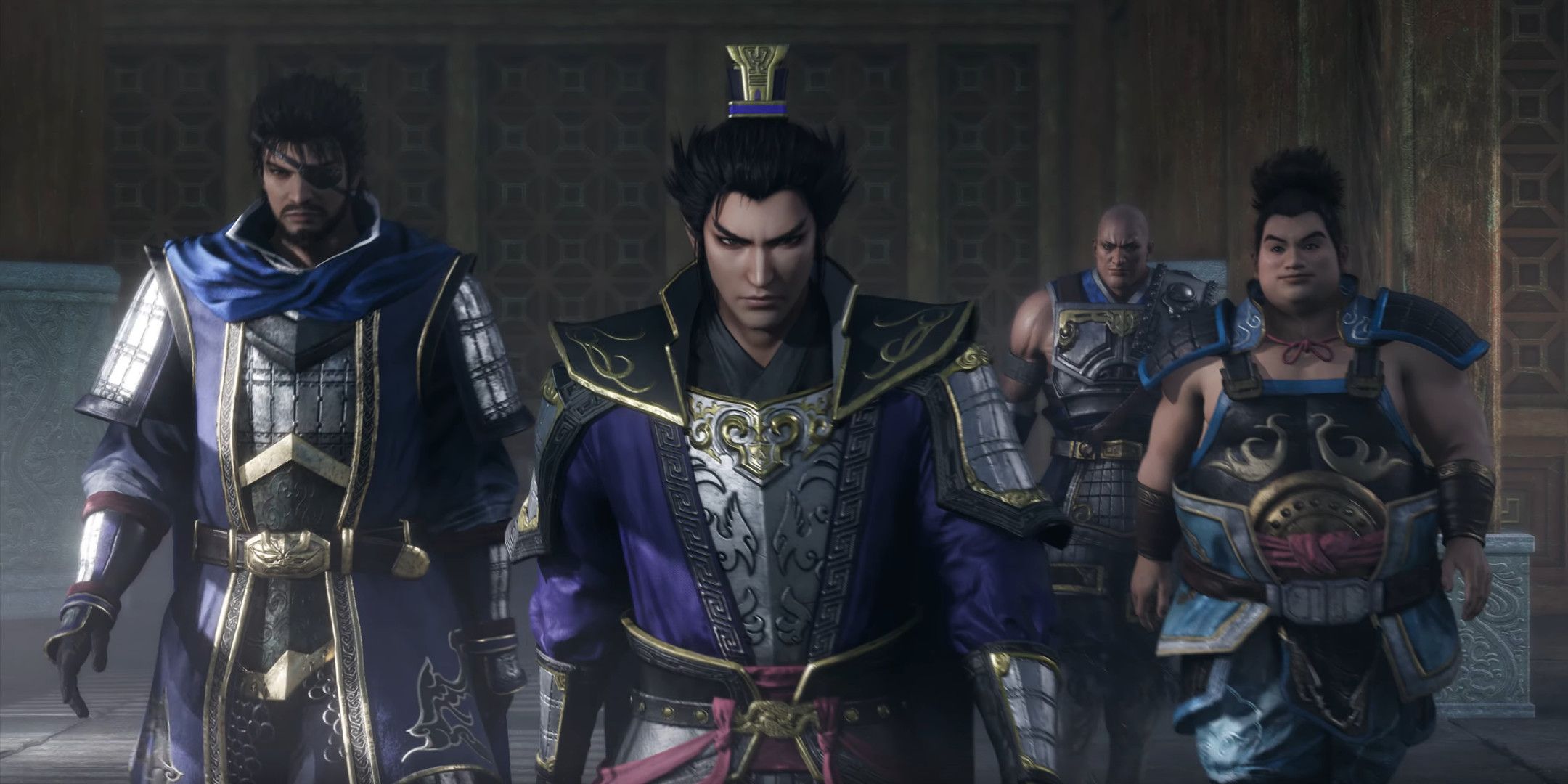 Several warriors from Dyansty Warriors Origins walking towards camera