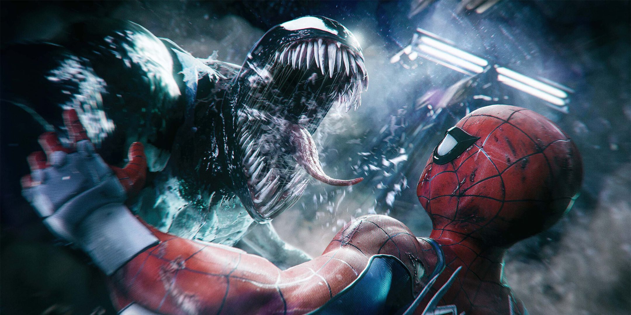 Peter fighting Venom in Marvel's Spider-Man 2.