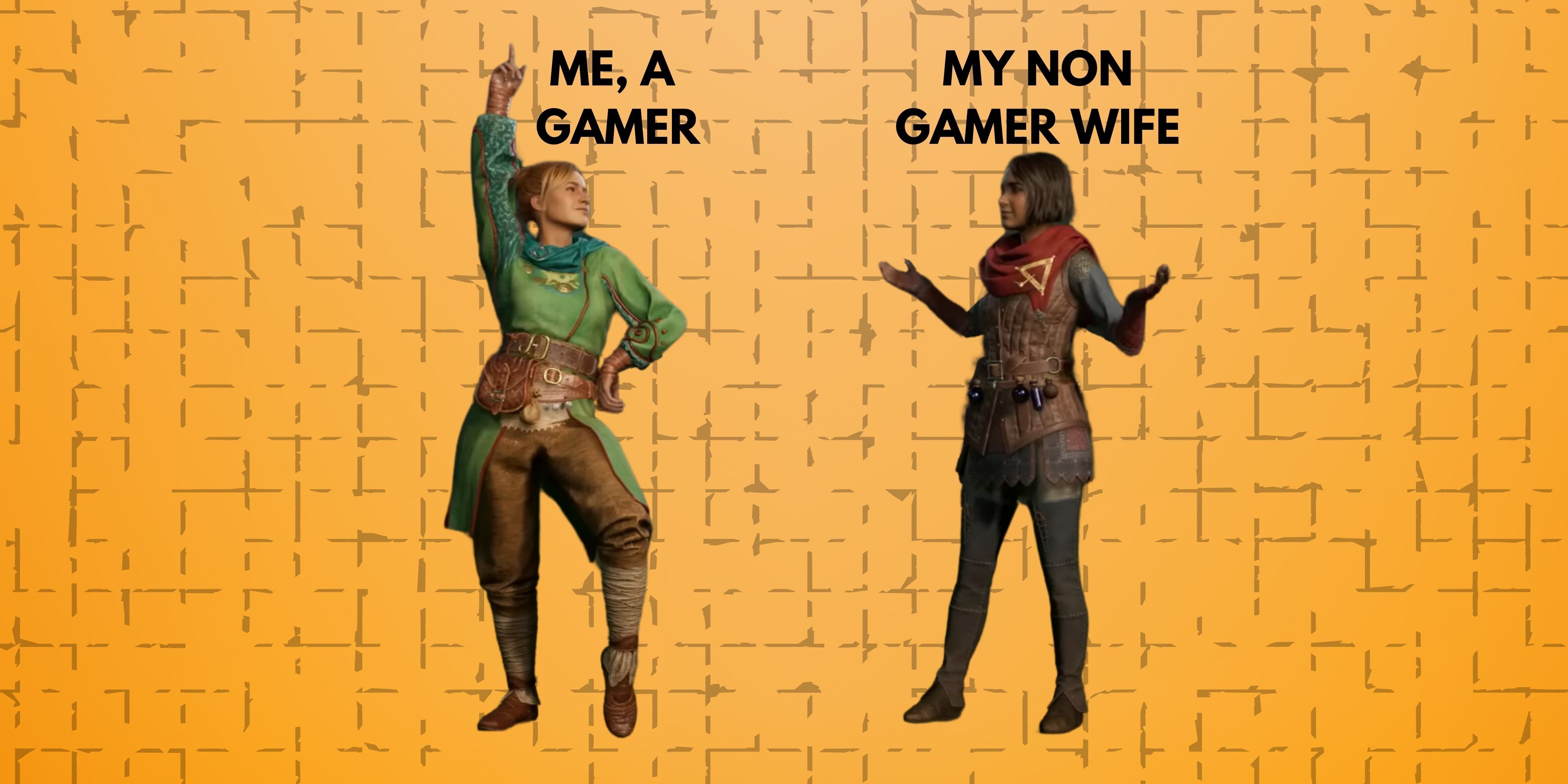 Split Fiction characters identified as gamer and non gamer wife