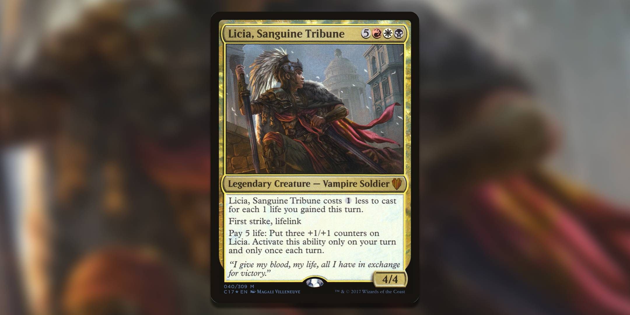 The Magic The Gathering card Licia Sanguine Tribune by Magali Villeneuve.