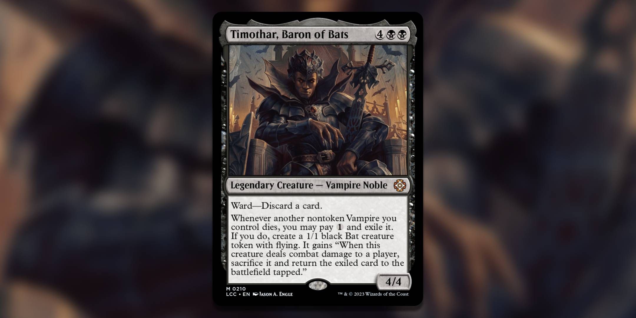 The Magic The Gathering card Timothar Baron of Bats by Jason Engle.
