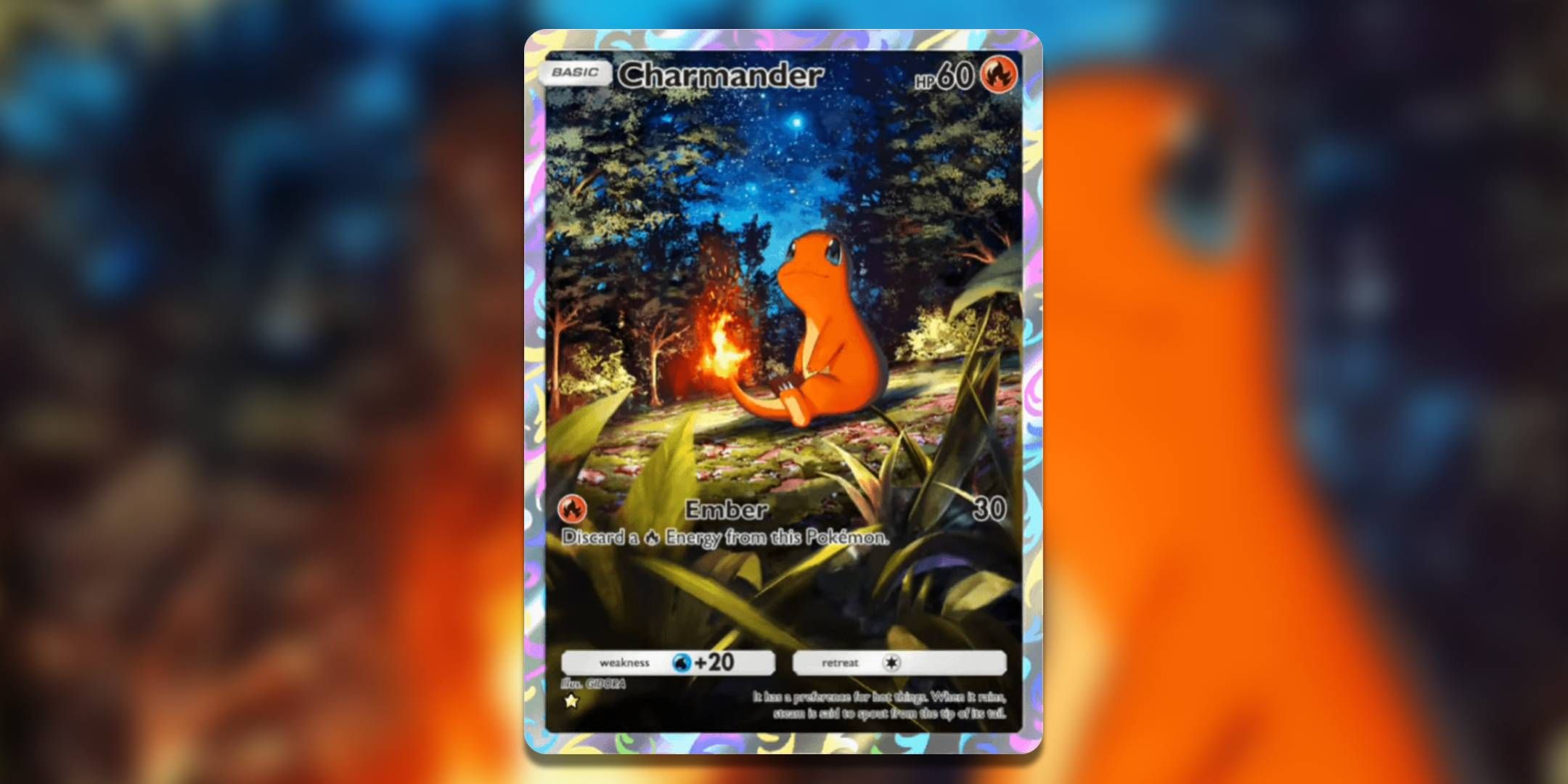 The Pokemon Pocket card Charmander by GIDORA.