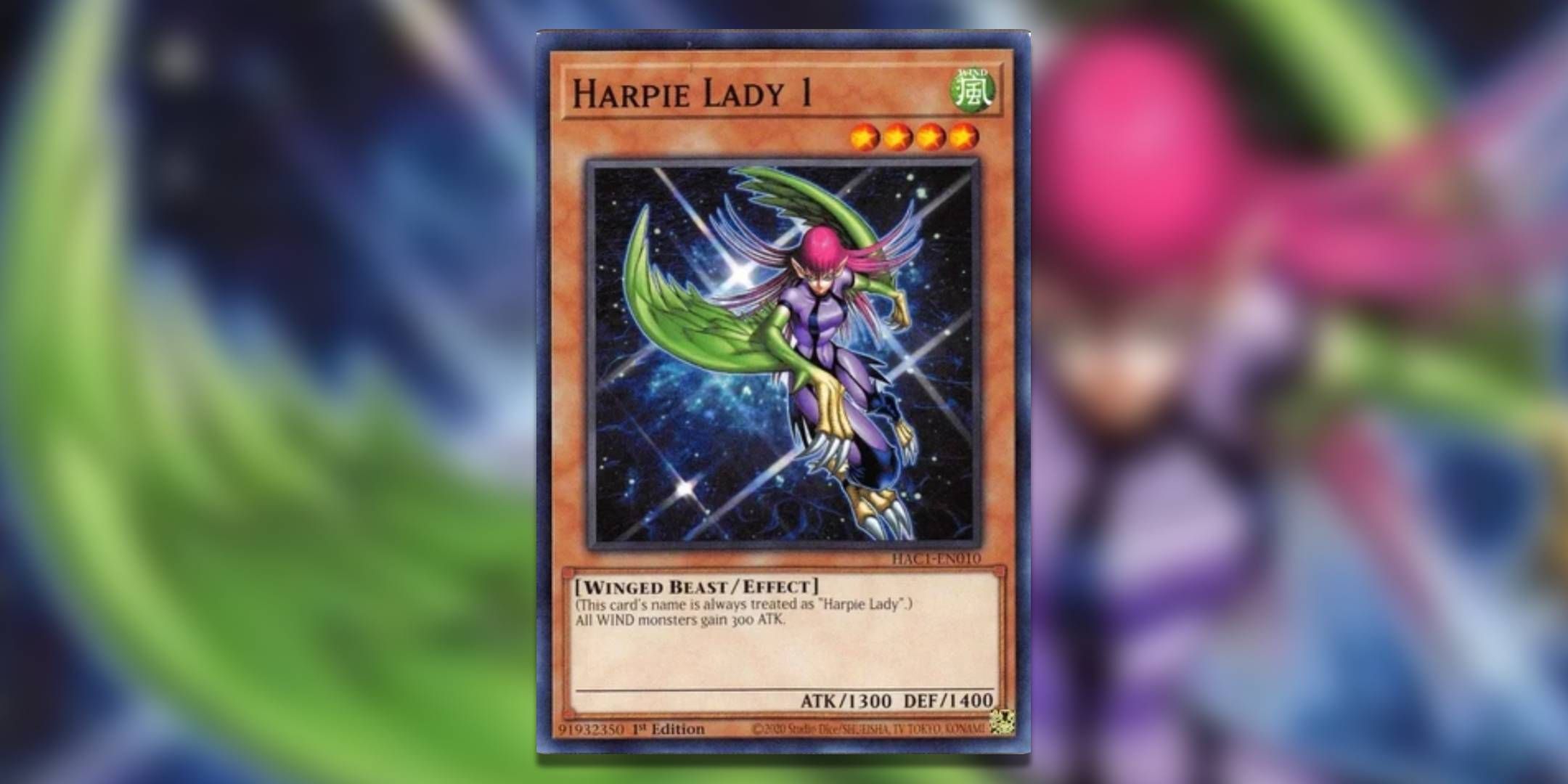 The YuGiOh card Harpie Lady 1 by Studio Dice.