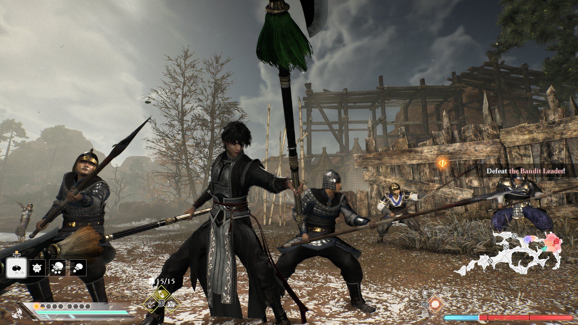Wanderer holding twin pikes in Dynasty Warriors Origins
