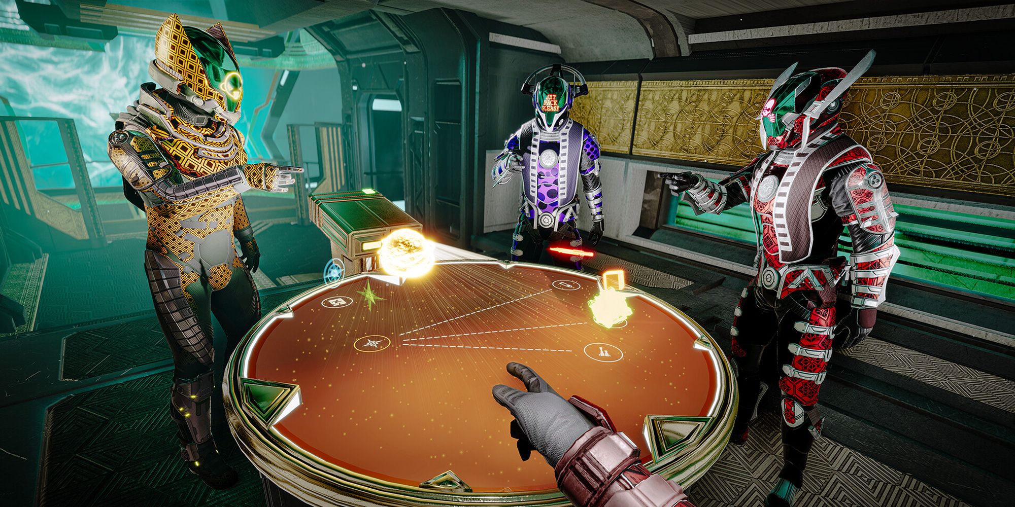 The four explorers meet in Void Crew.