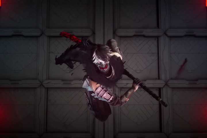 Yakumo leaping towards Ryu Hayabusa in Ninja Gaiden 4.