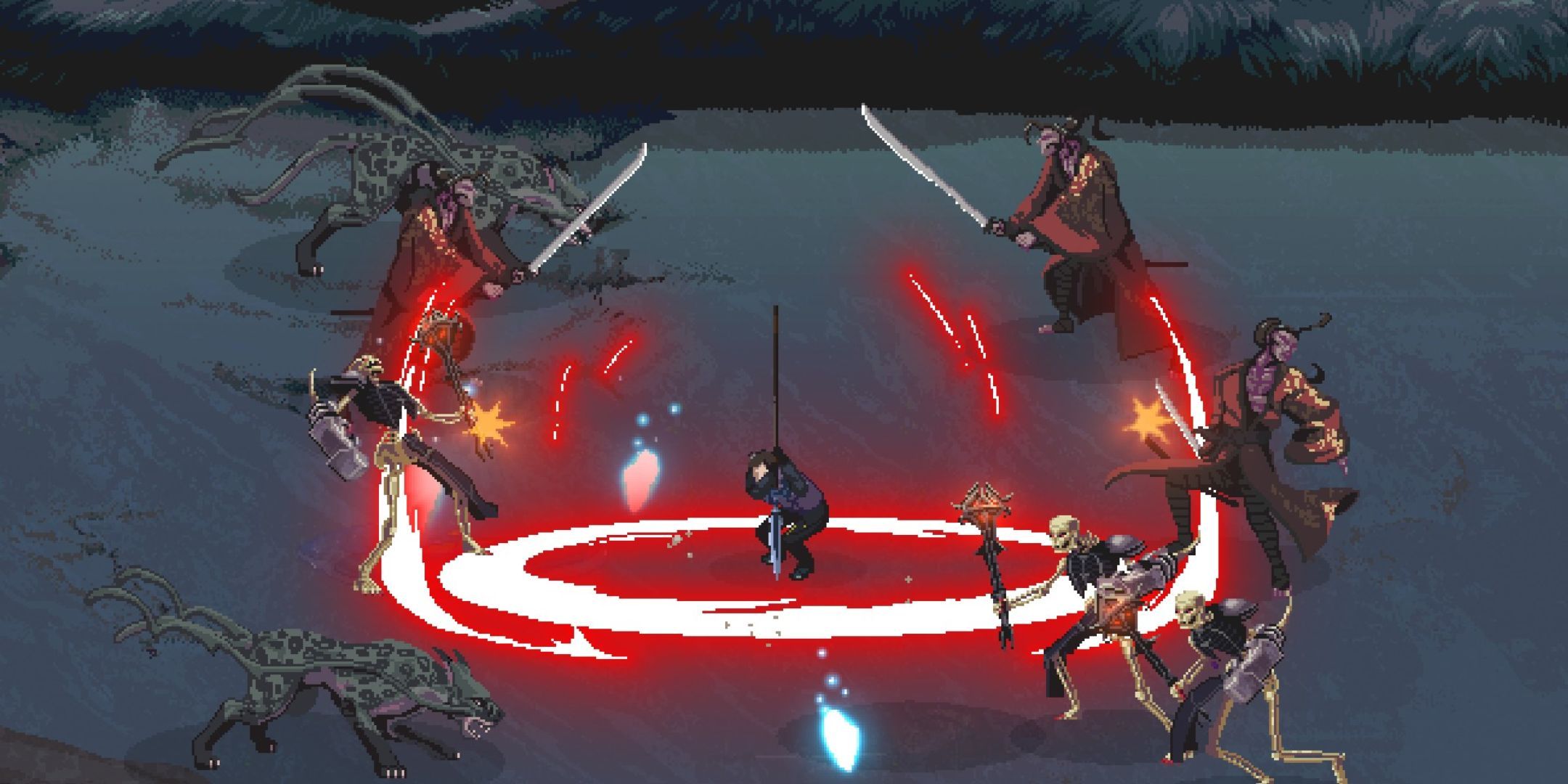 A King's Tale Final Fantasy 15 screenshot of several enemies standing around red circle.