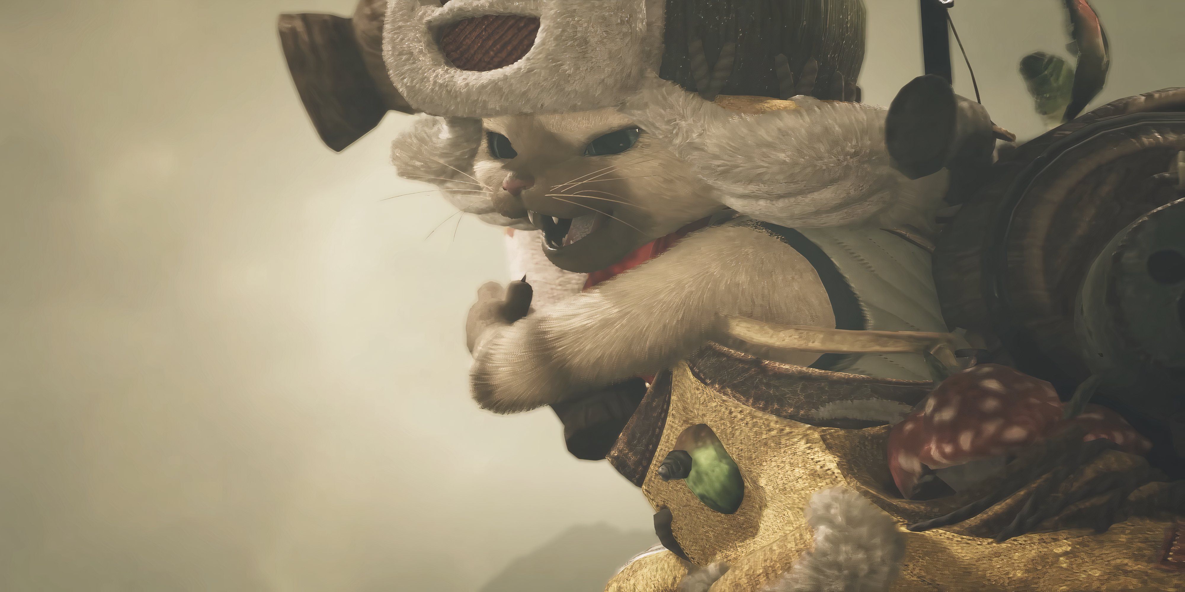 a palico shouting in monster hunter wilds.