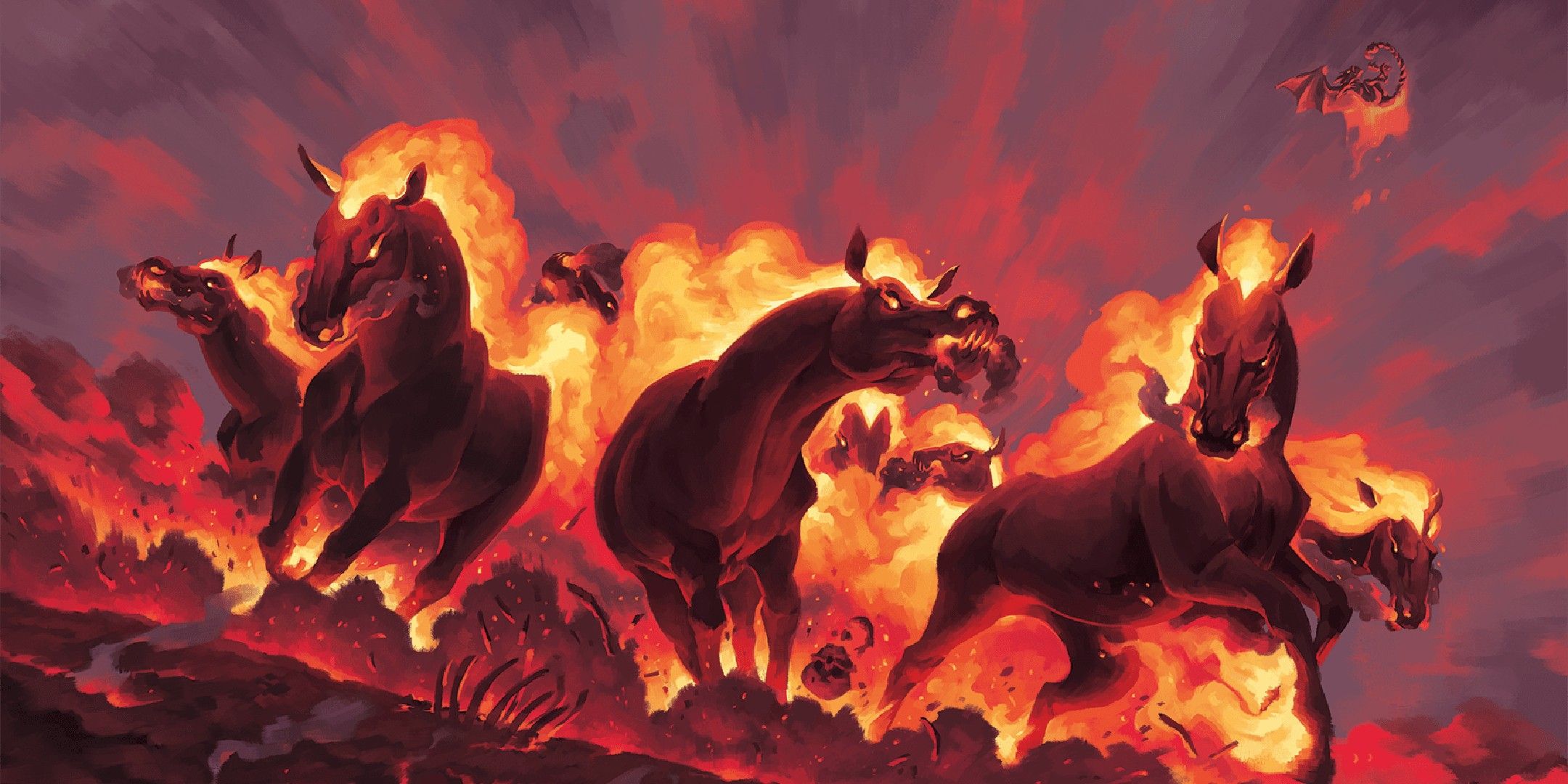 Dungeons & Dragons image showing a nightmare stampeede.