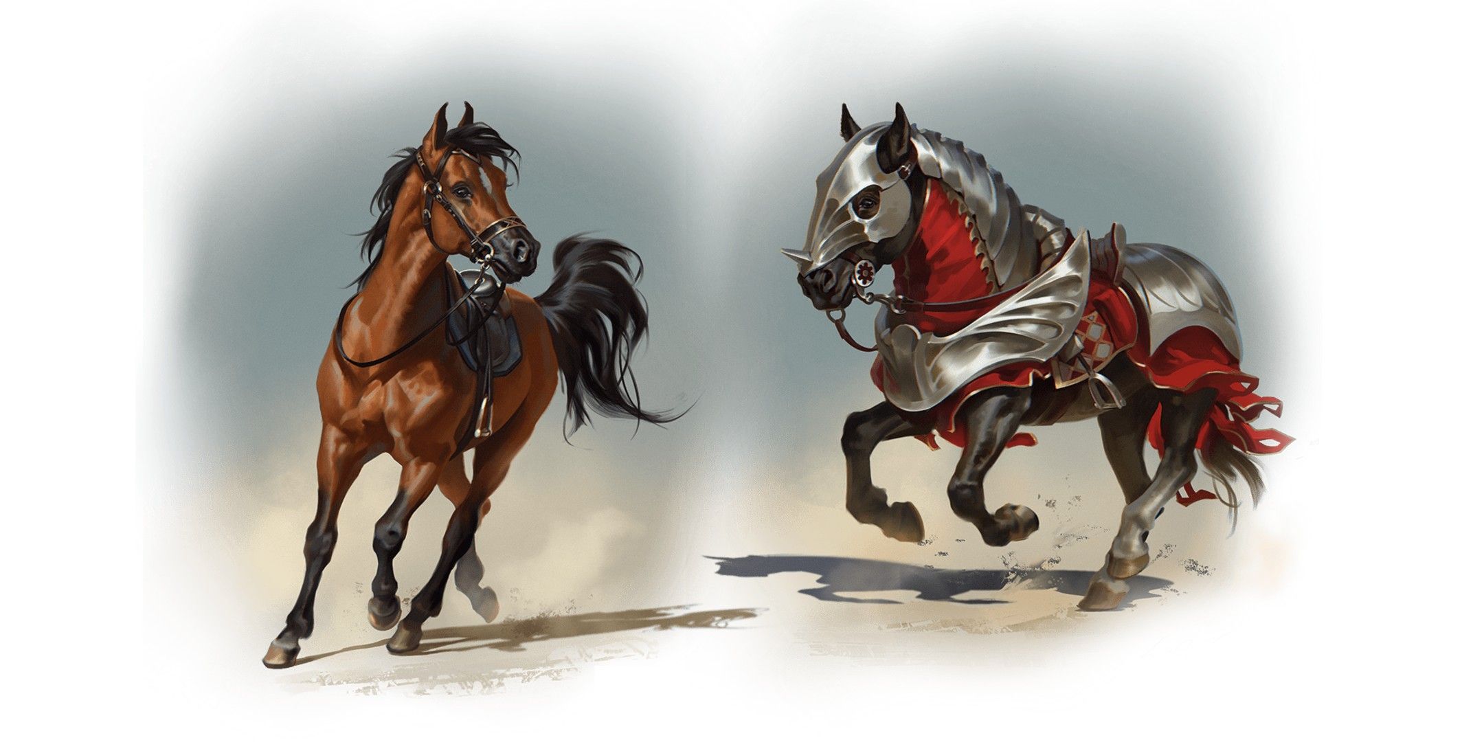 Dungeons & Dragons image showing two horses.