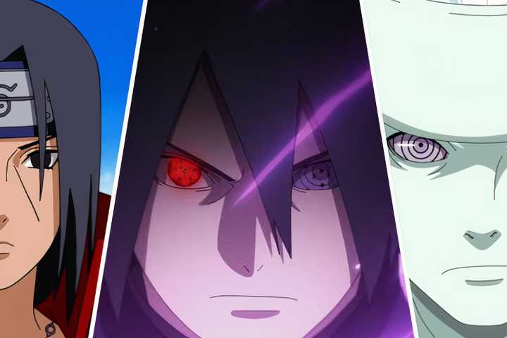 Featued image of article Naruto 8 Strongest Uchiha Clan Members, Ranked showcasing Itachi, Sasuke, and Madara.