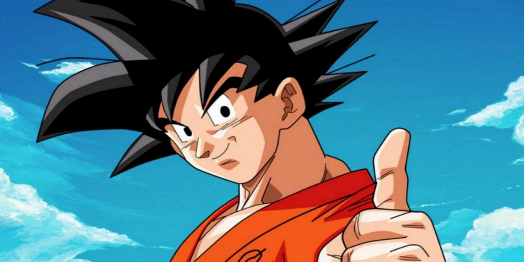 Goku's first form in Dragon Ball Z with black hair.