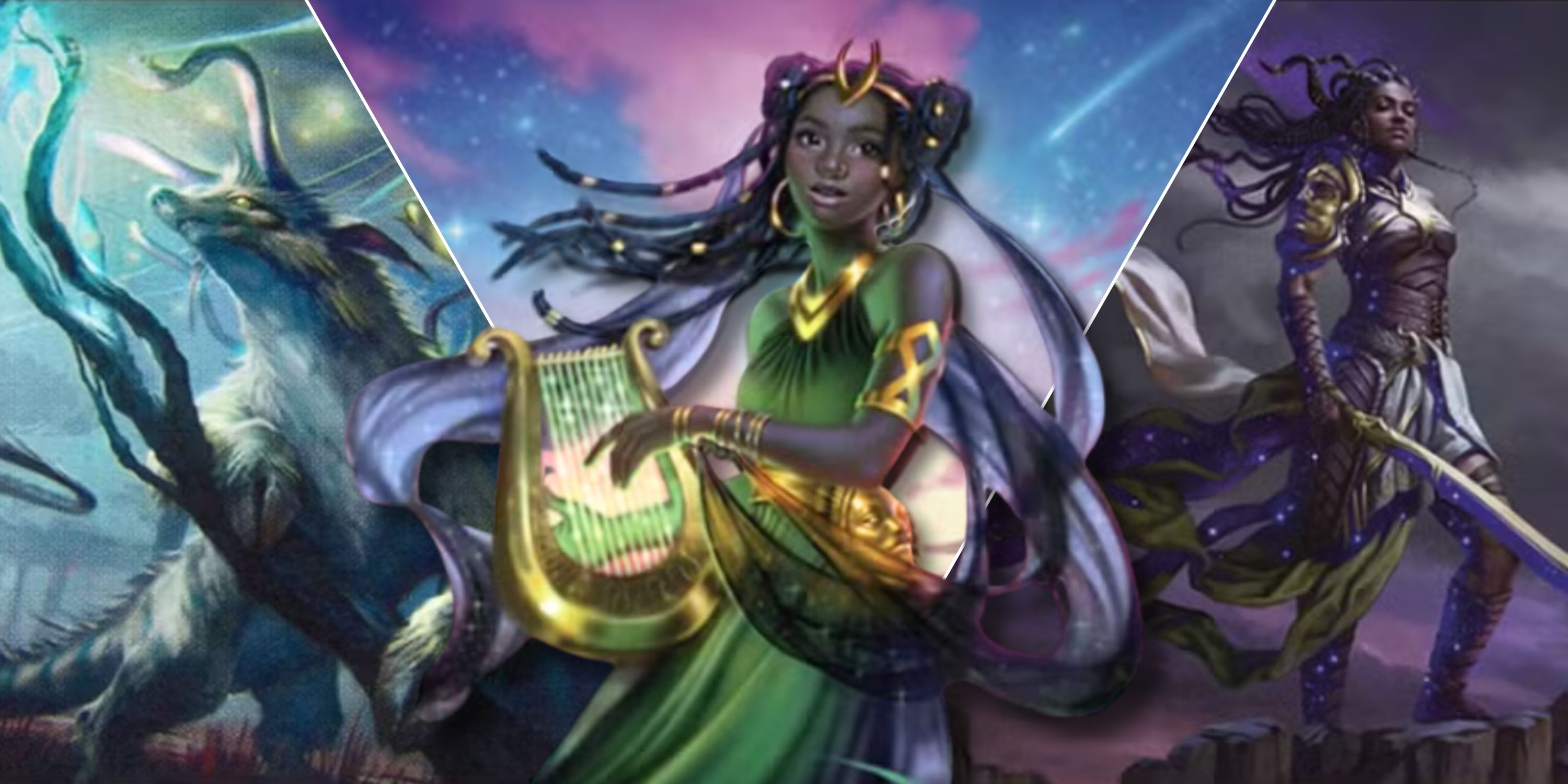 Magic The Gathering collage image of three Abzan Commanders