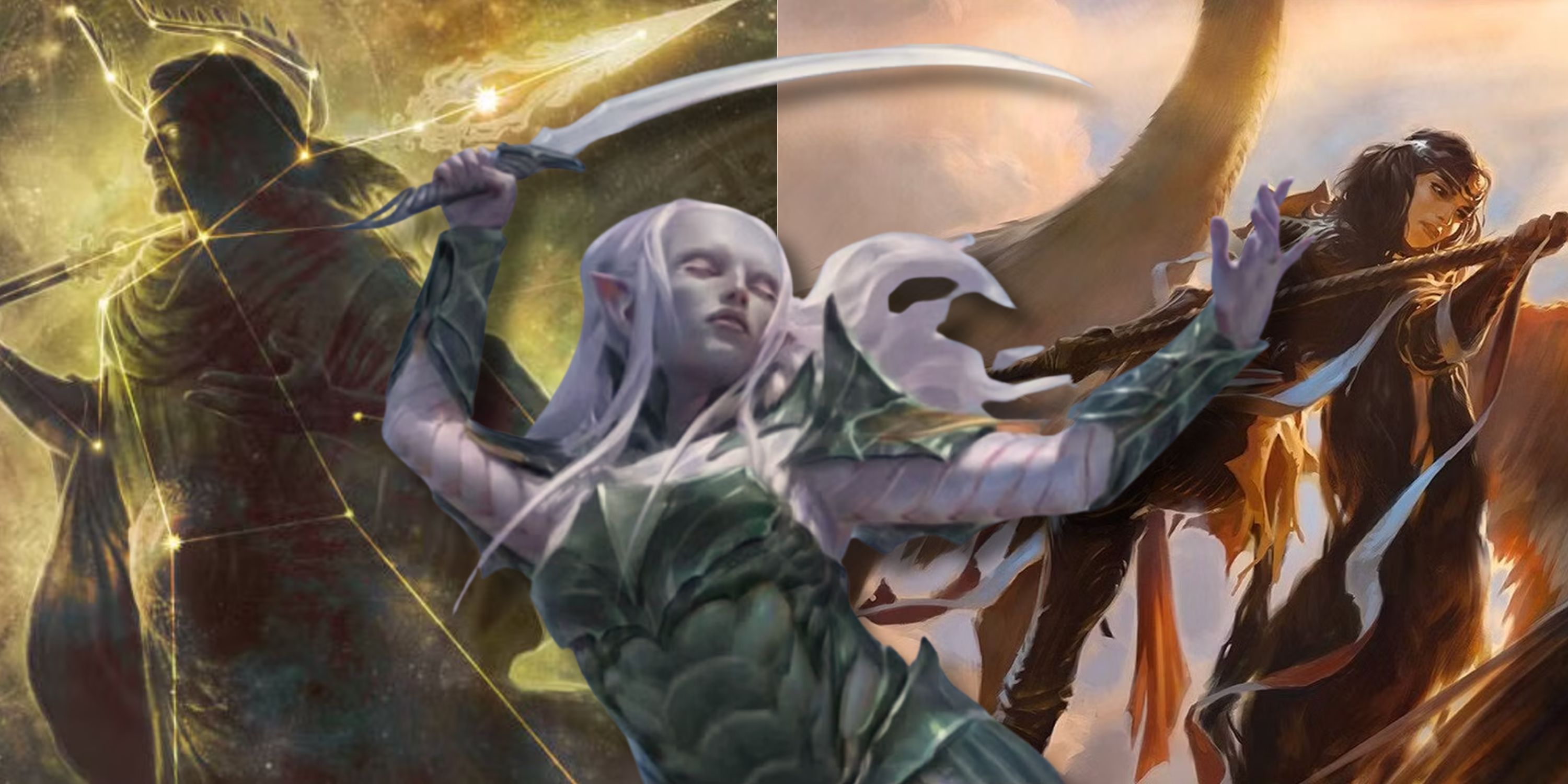 Magic The Gathering collage image of three life gain commanders