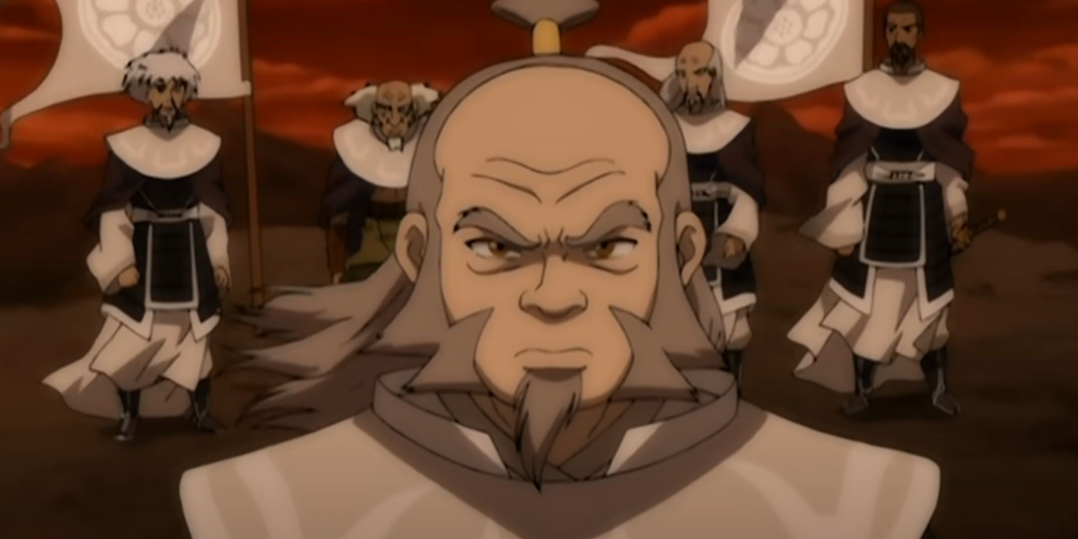 Iroh and the high-ranking members of the Order of the White Lotus.