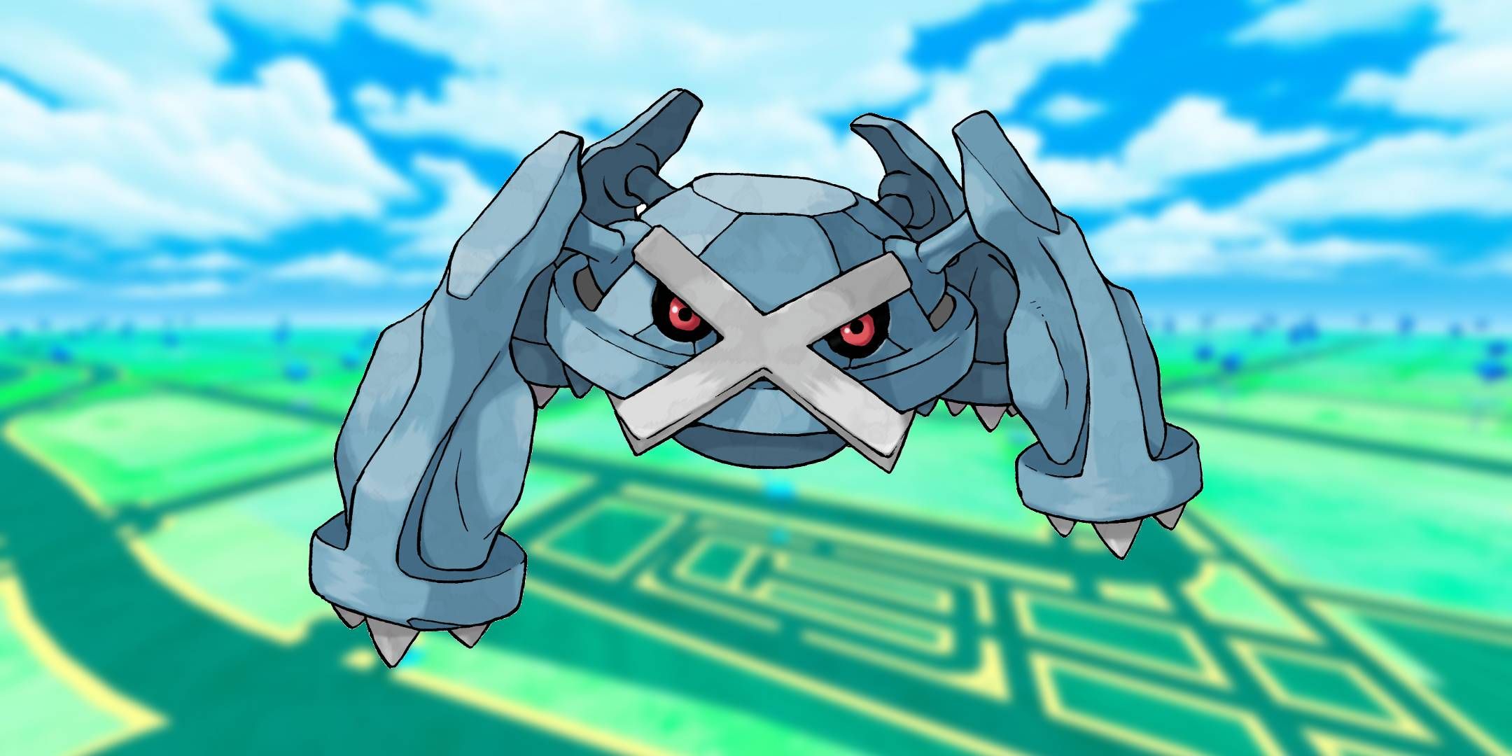 Official artwork of Metagross from Pokmeon Go.