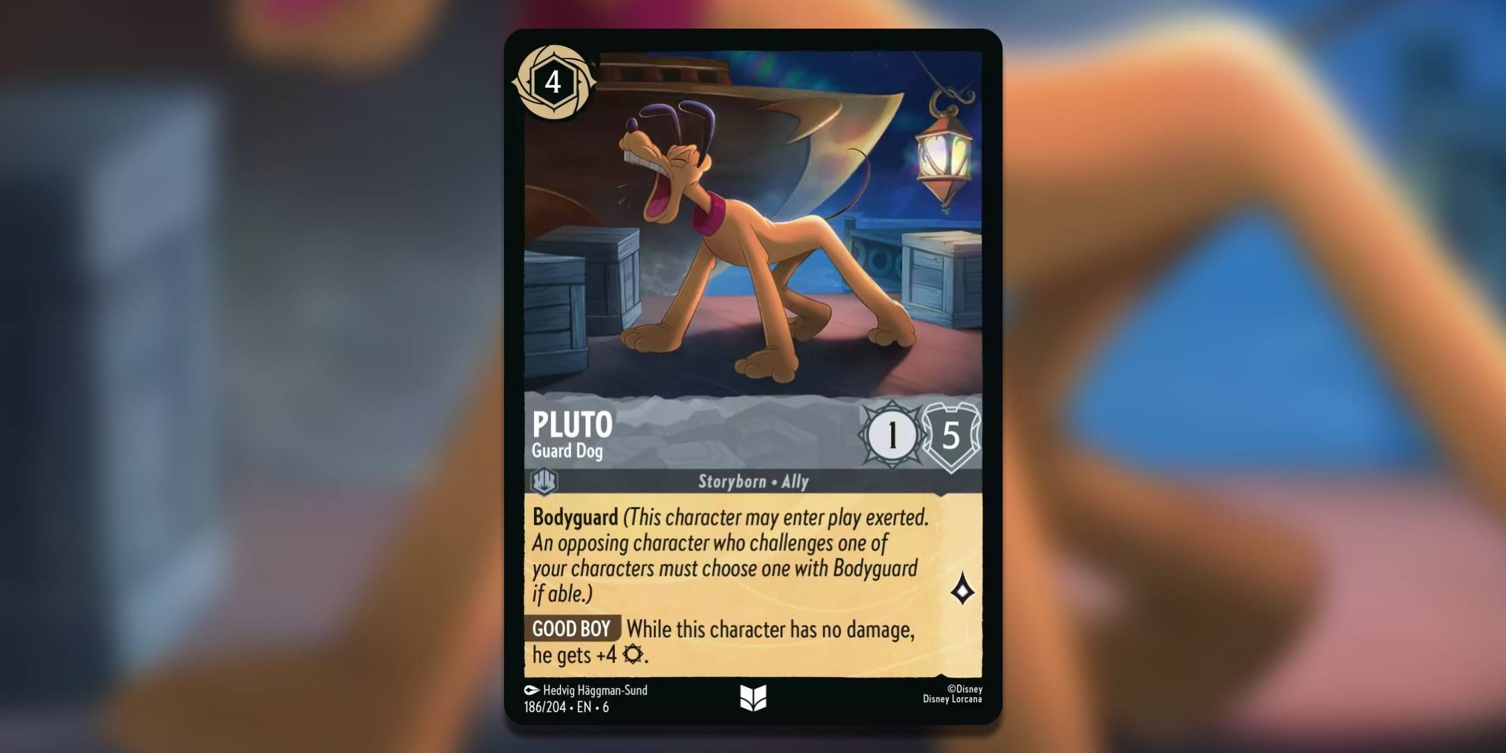 An image of the Disney Lorcana card Pluto, Guard Dog. 