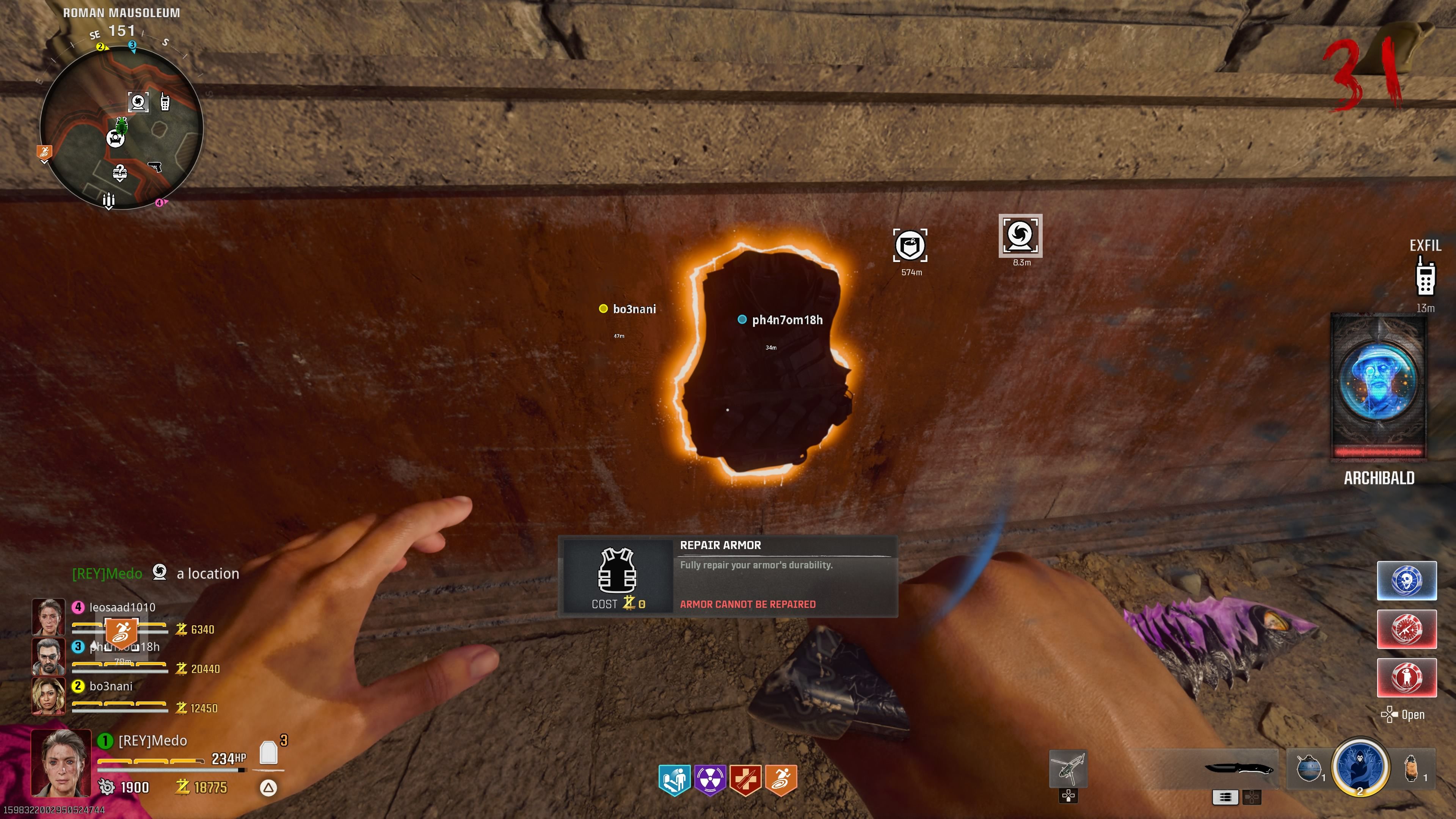 Player about to buy the Golden Armor - bo6
