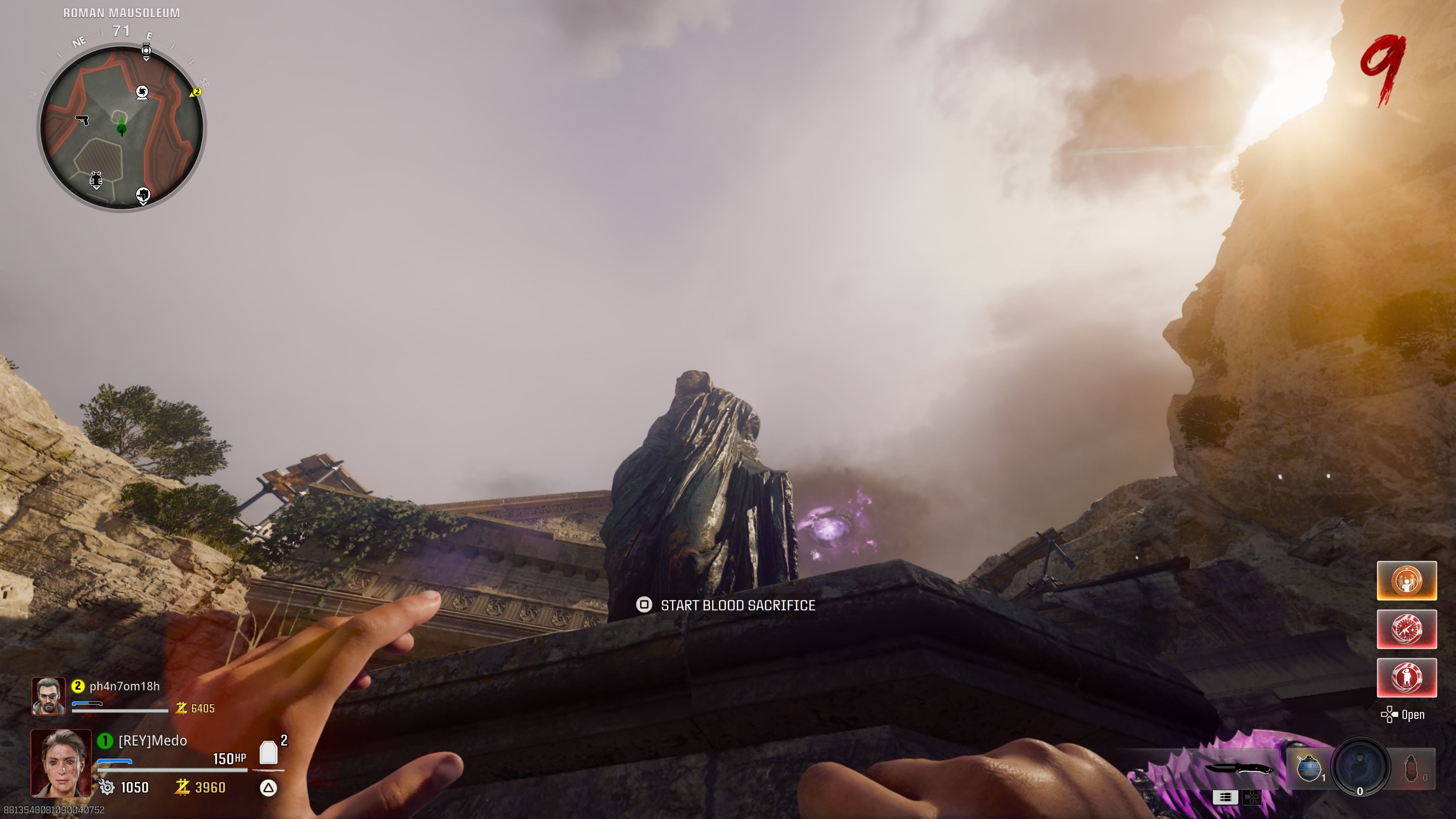 Player about to start the blood sacrifice ritual - bo6