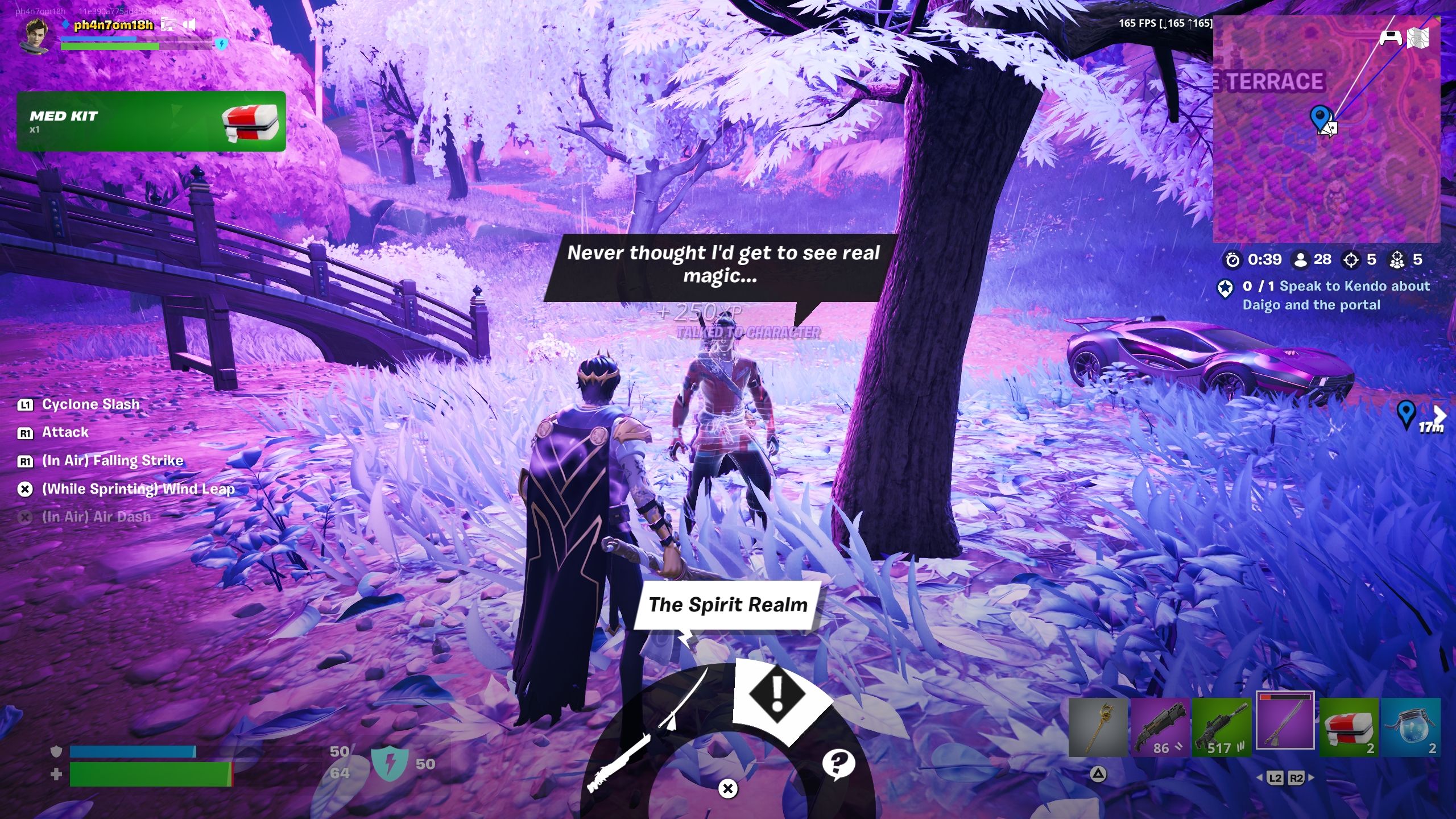 Player is speaking to Kendo - fortnite