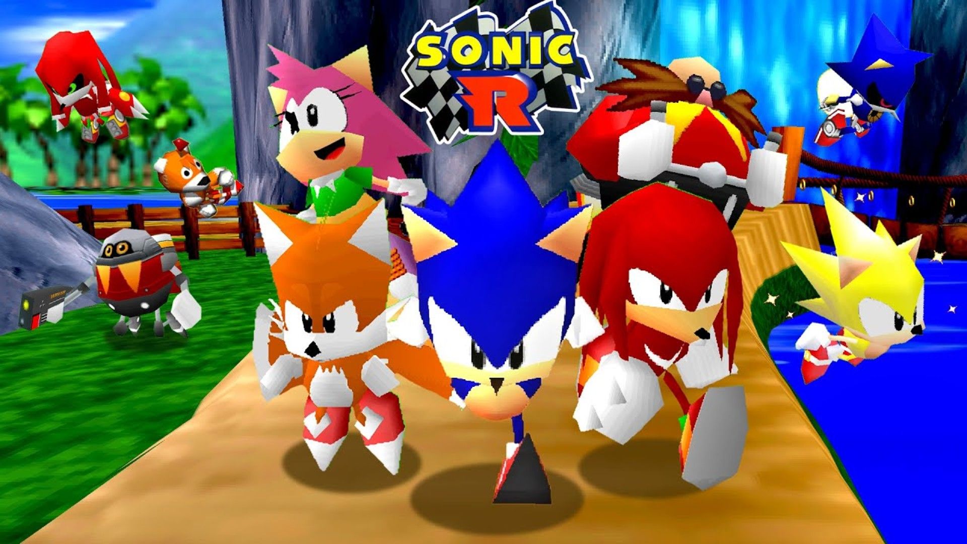 The cast of Sonic R for the Sega Saturn.