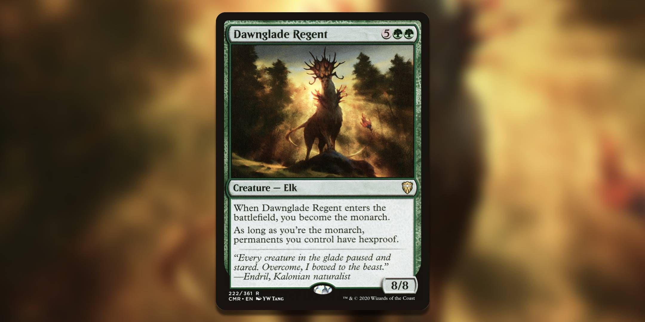 The Magic the Gathering card Dawnglade Regent by YW Tang.