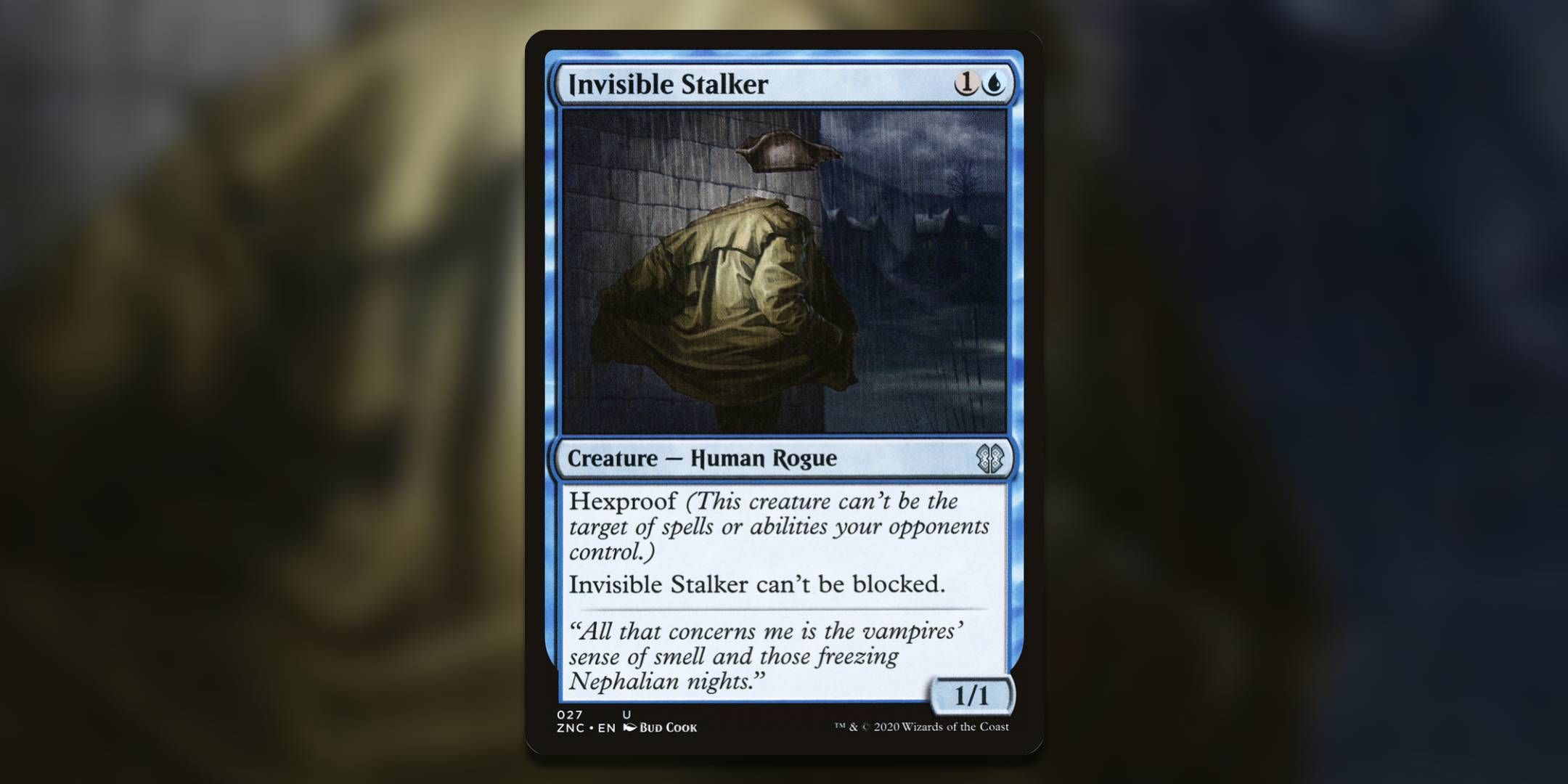 The Magic the Gathering card Invisible Stalker by Bud Cook.