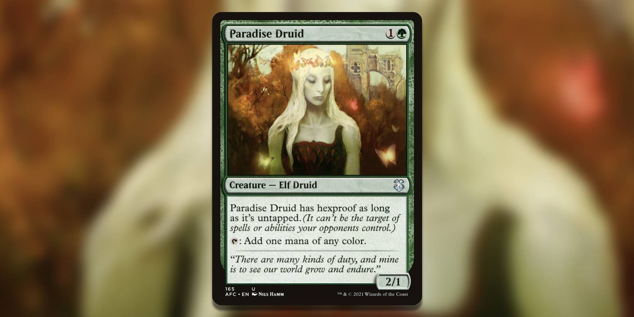 The Magic the Gathering card Paradise Druid by Nils Hamm.