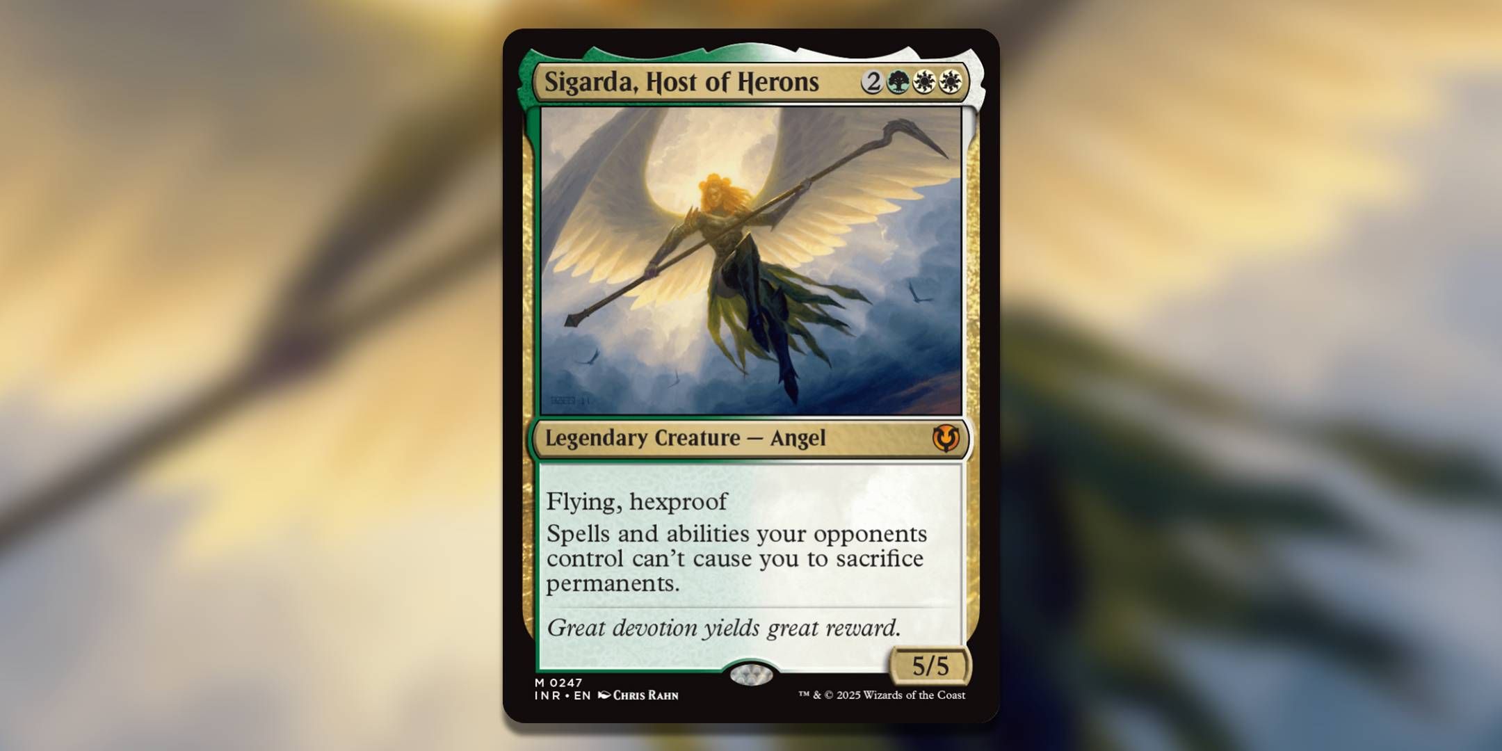 The Magic the Gathering card Sigarda Host of Herons by Chris Rahn.