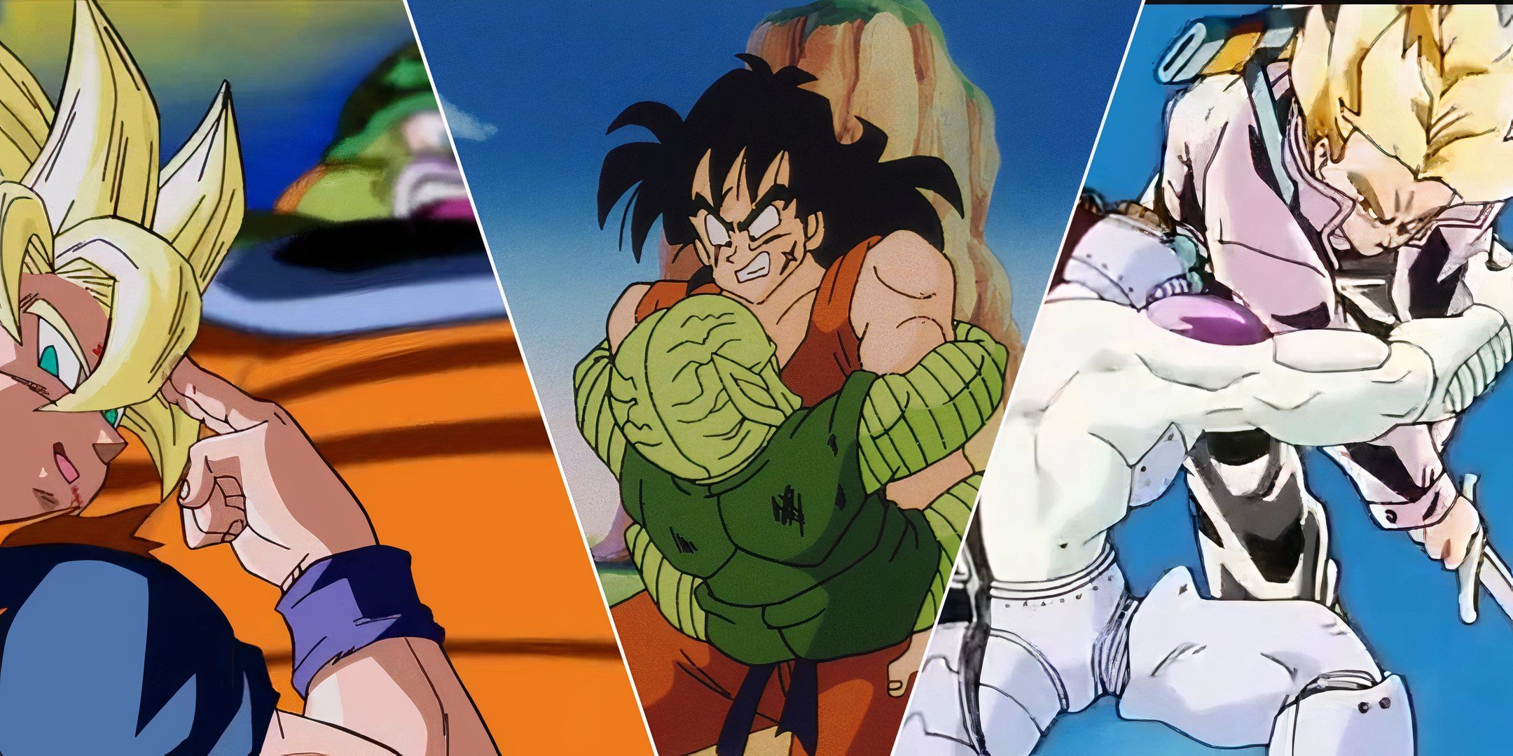 Goku's Sacrifice, Yamcha's Death, Cyborg Frieza sliced by Trunks.