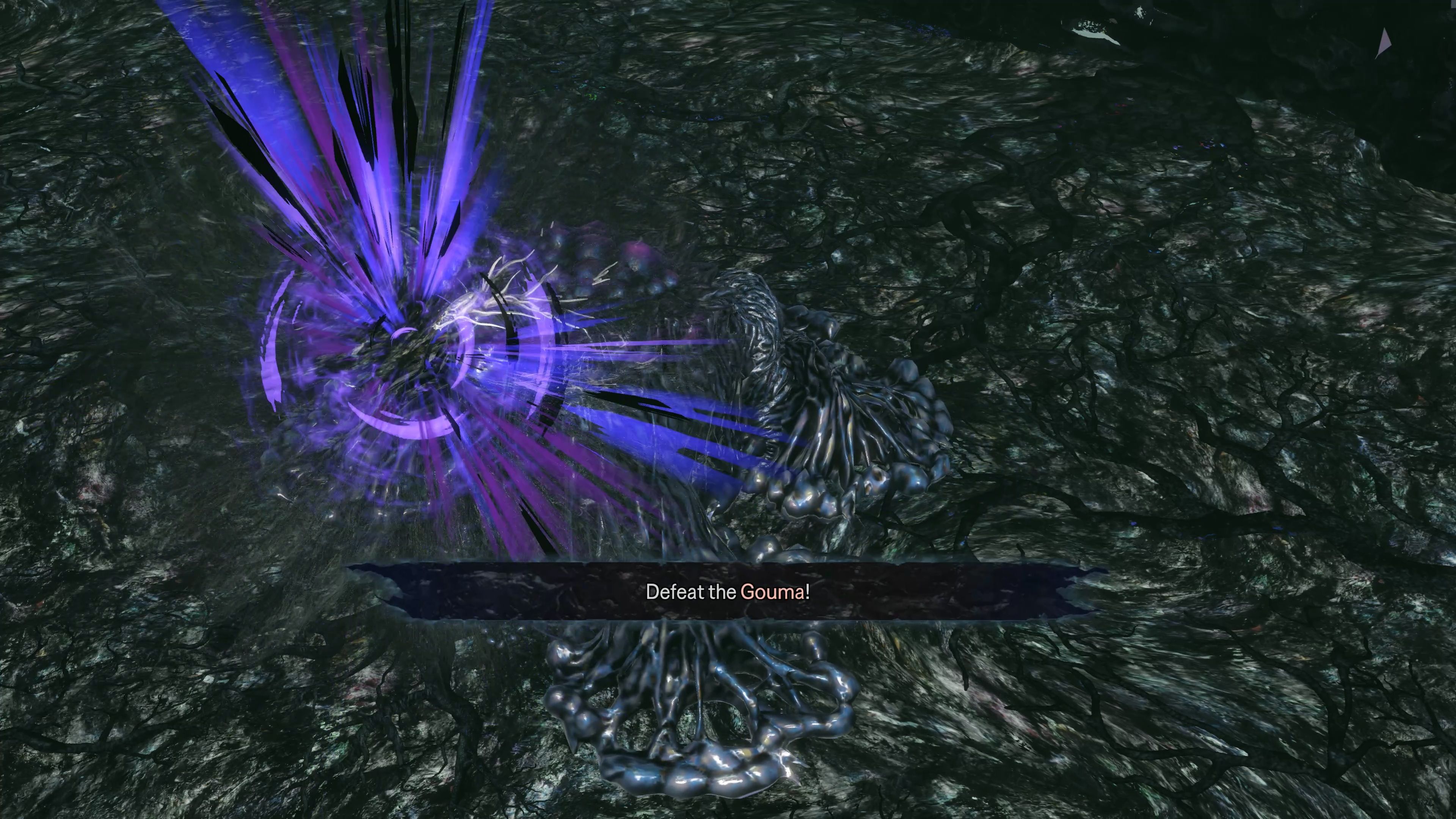 The Gouma boss encounter in Warriors: Abyss.