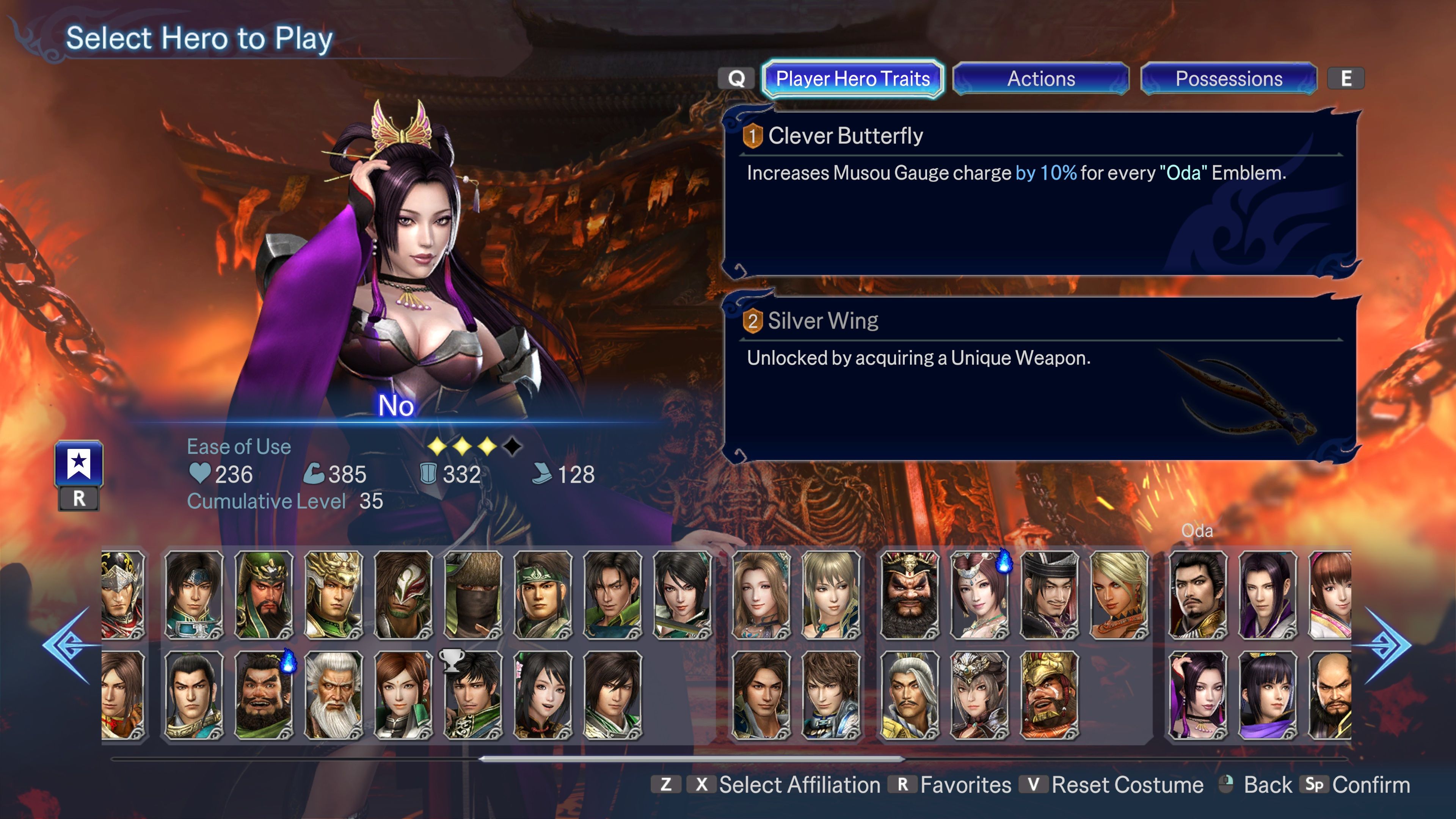 An overview of No in Warriors: Abyss.