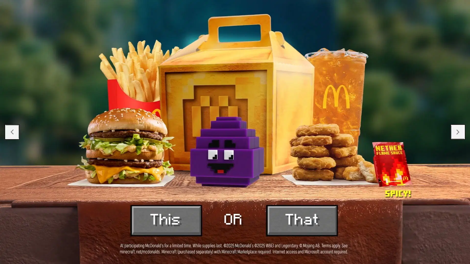McDonalds Minecraft Meal