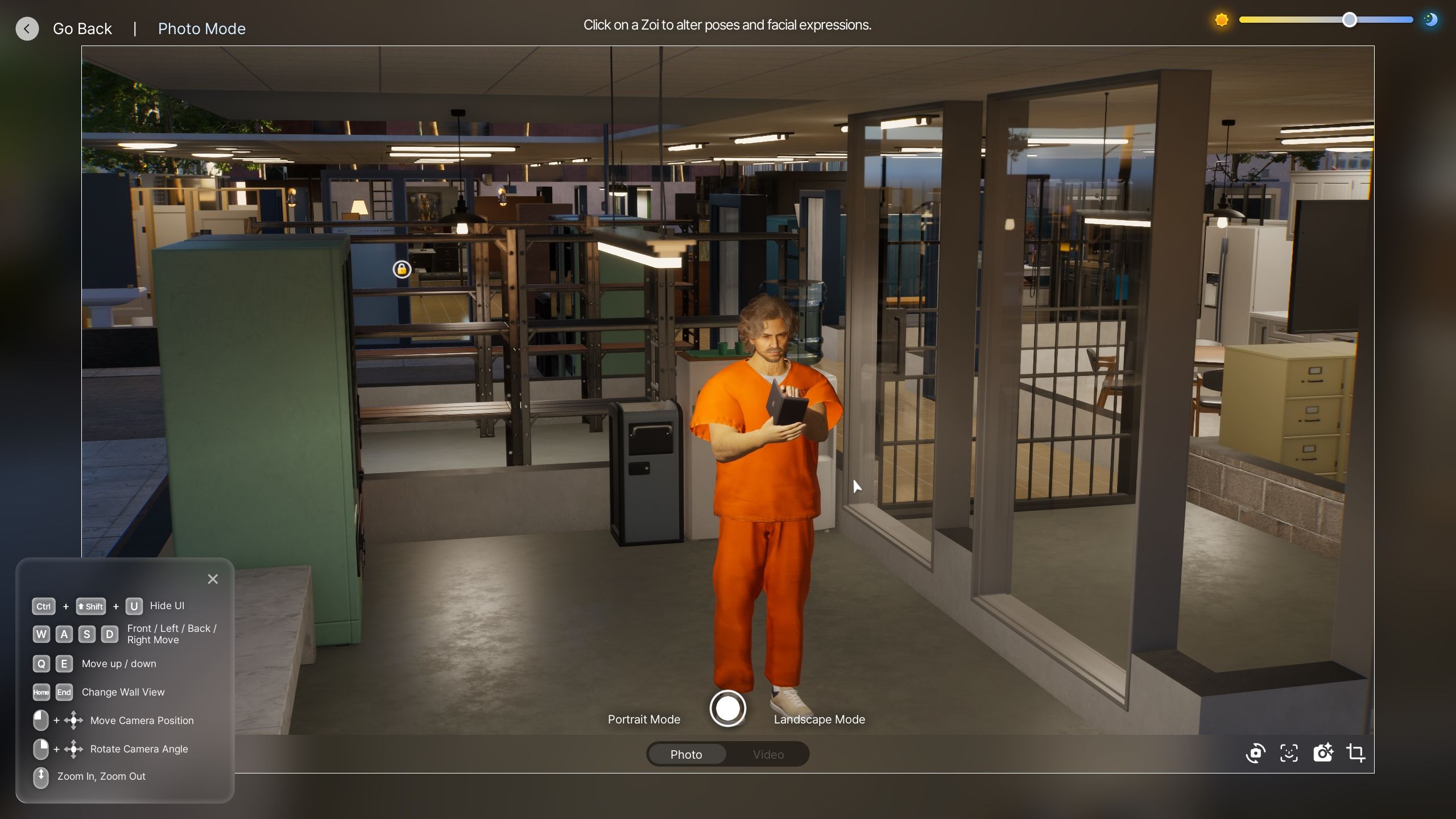 A picture of Zoi Medo in jail - Inzoi