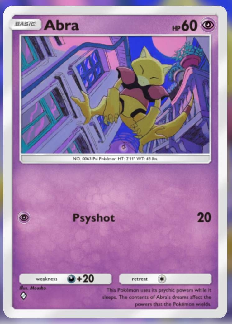 The Abra card, from Shining Revelry.
