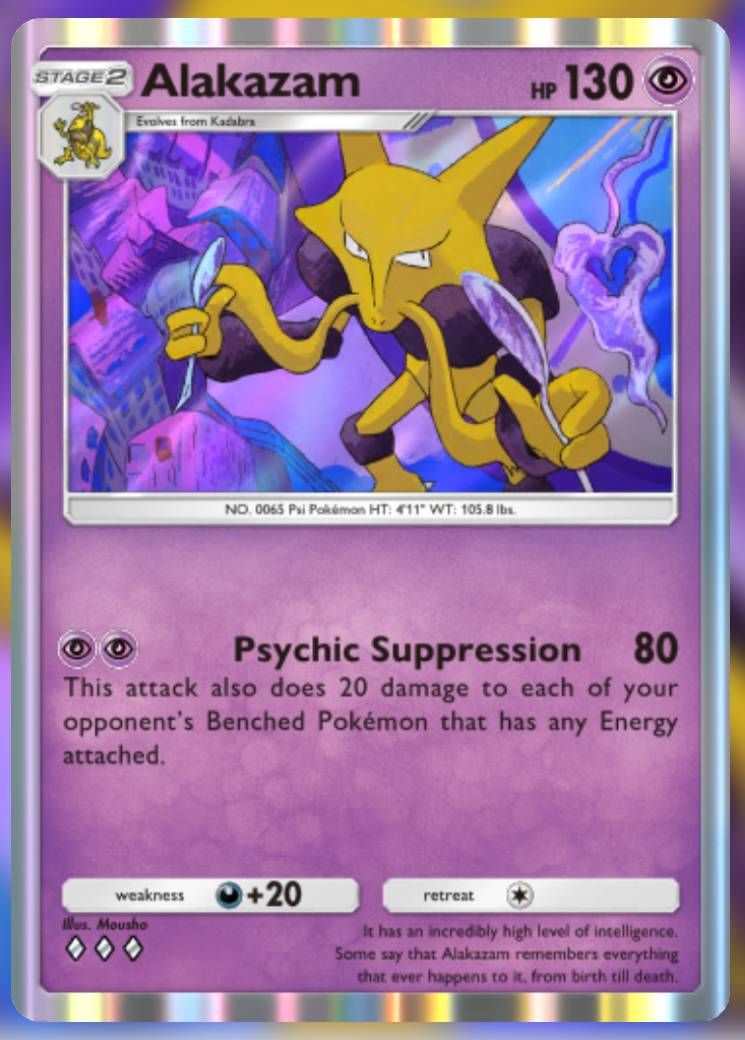 The Alakazam card, from Shining Revelry.