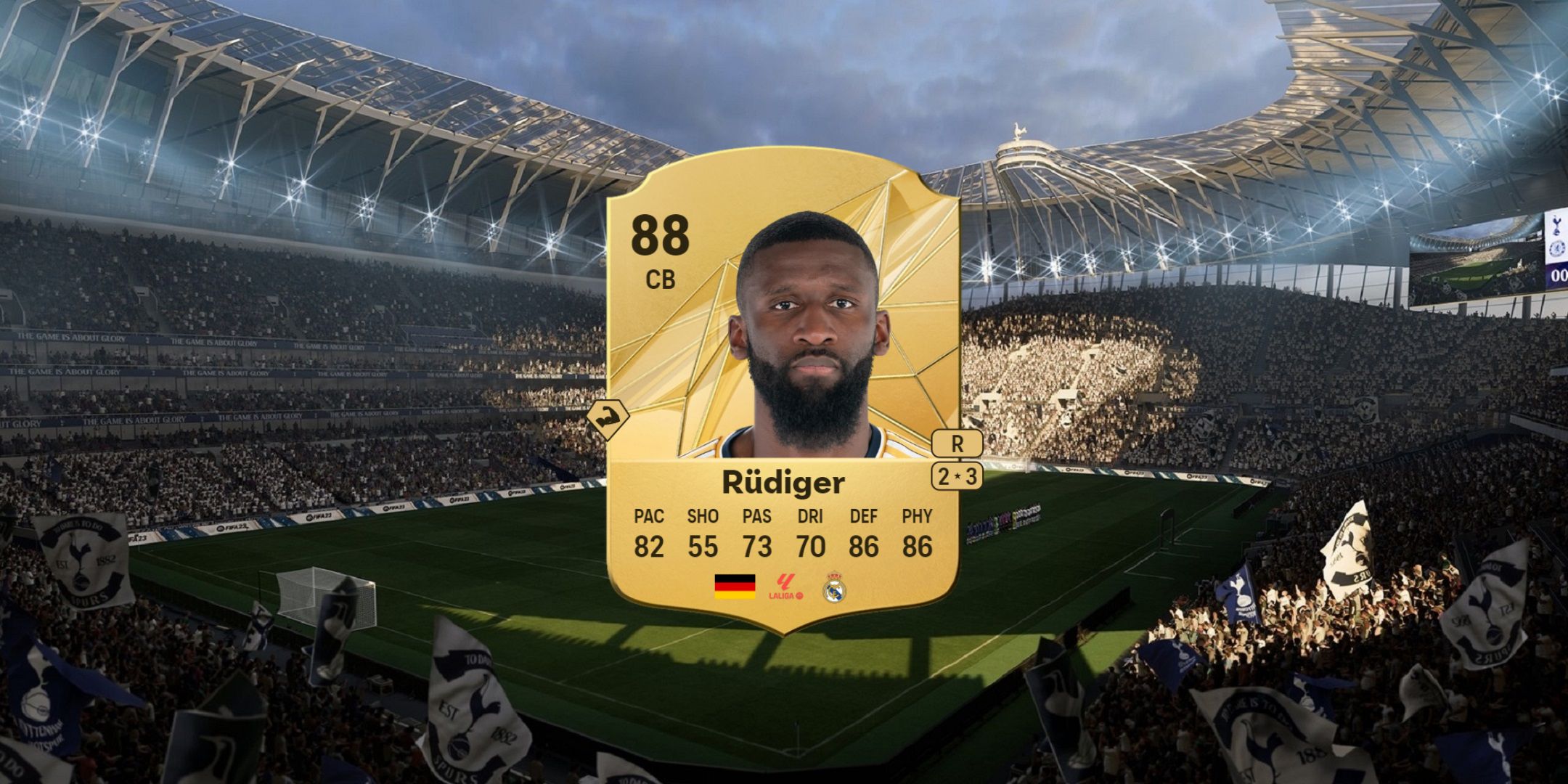 Antonio Rudiger's card in EA Sports FC 25.