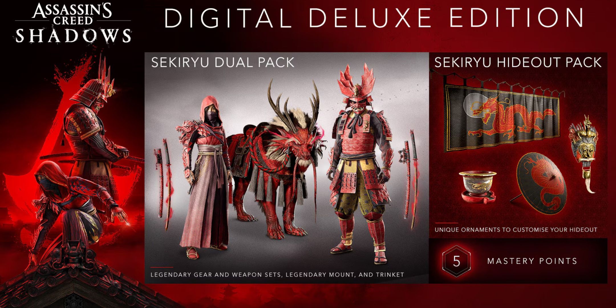 All cosmetics that come from the deluxe edition of Assassin's Creed Shadows.