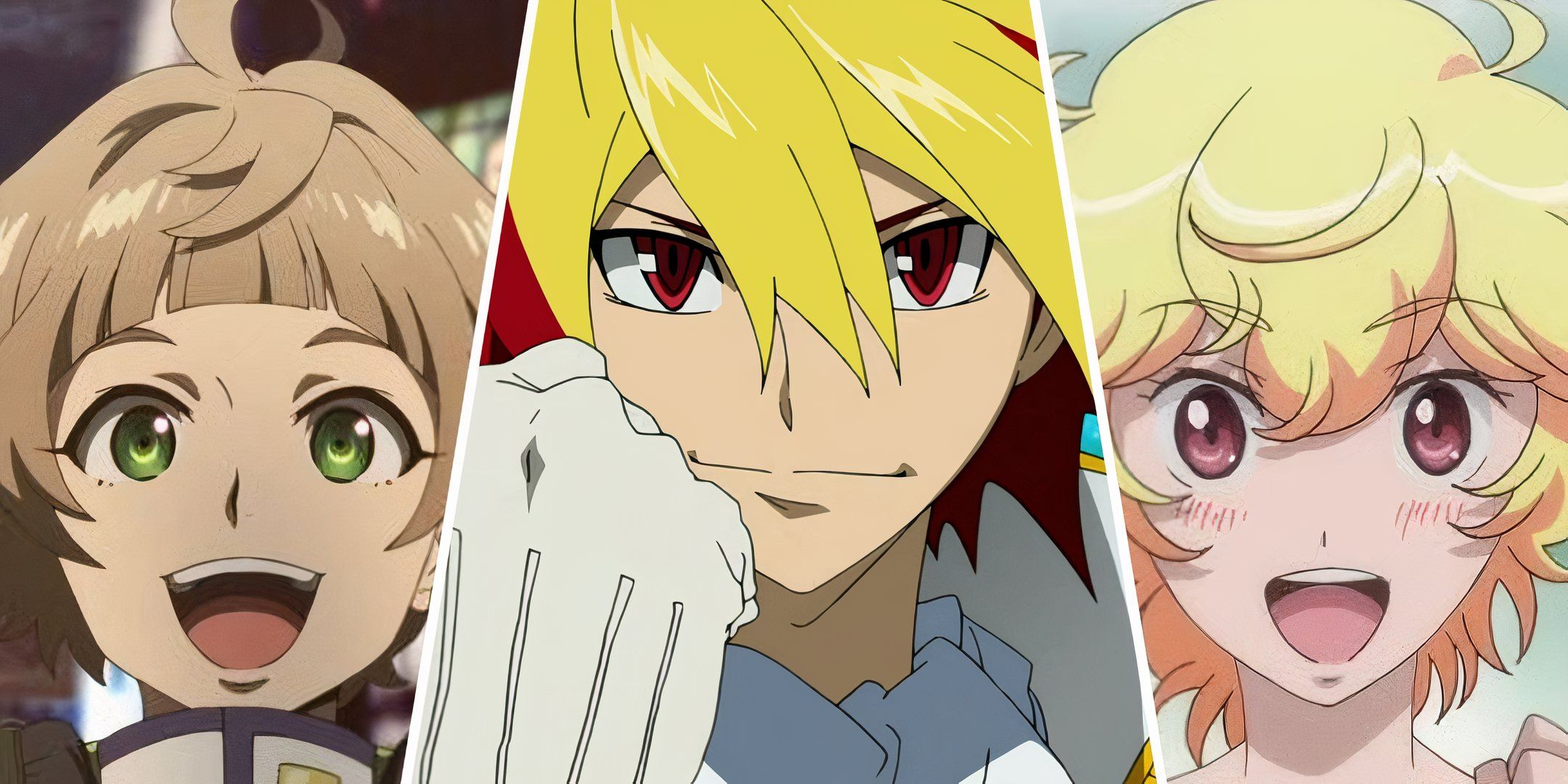 Split image of various magical boys in anime.