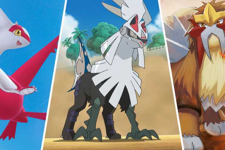 Latios, Sylvally and Entei from Pokémon.