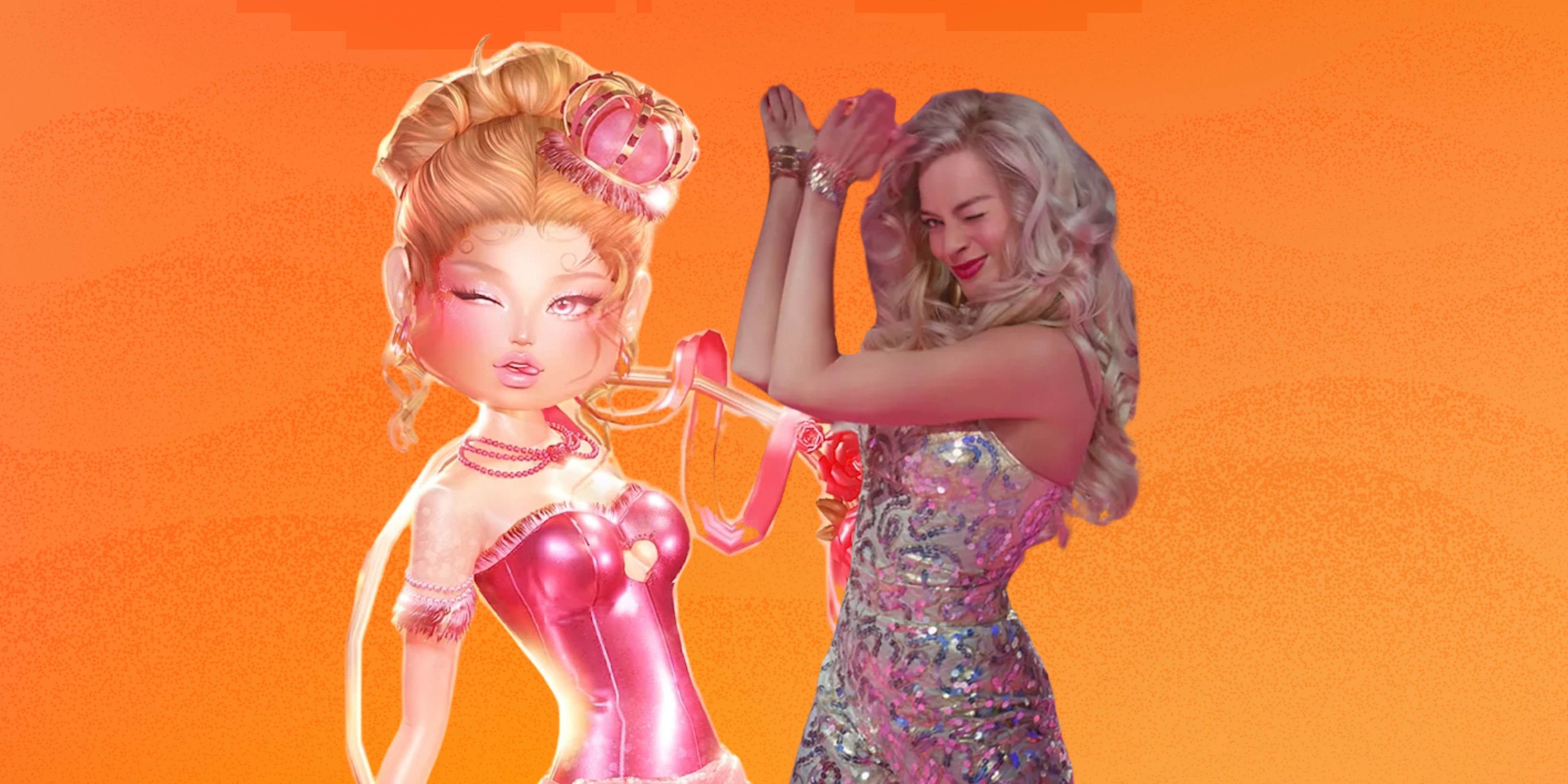 Dress to Impress doll and Barbie