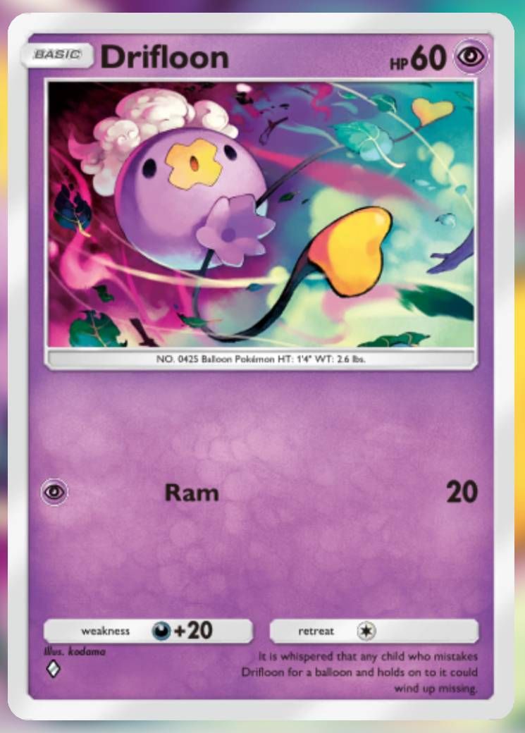 The Drifloon card, from Shining Revelry.