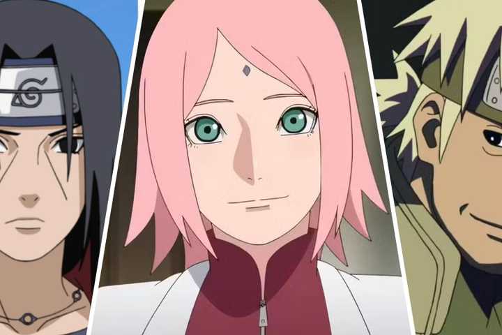 Itachi, Sakura, and Sakumo from Naruto.