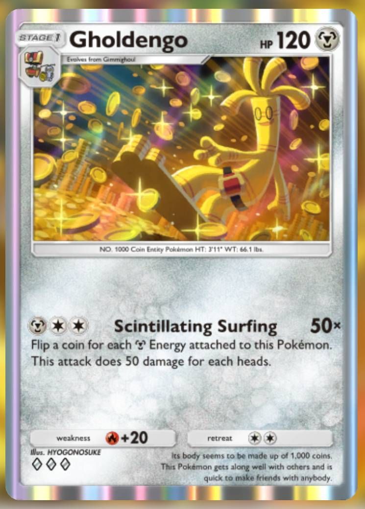 The Gholdengo card, from Shining Revelry.