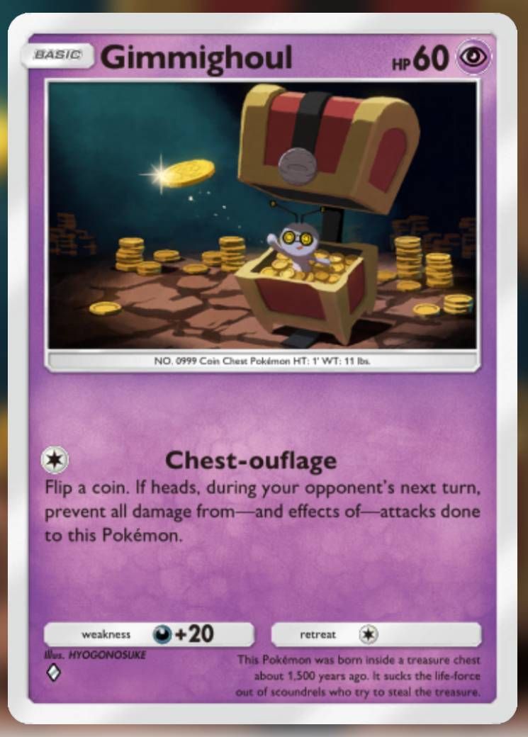 The Gimmighoul card, from Shining Revelry.