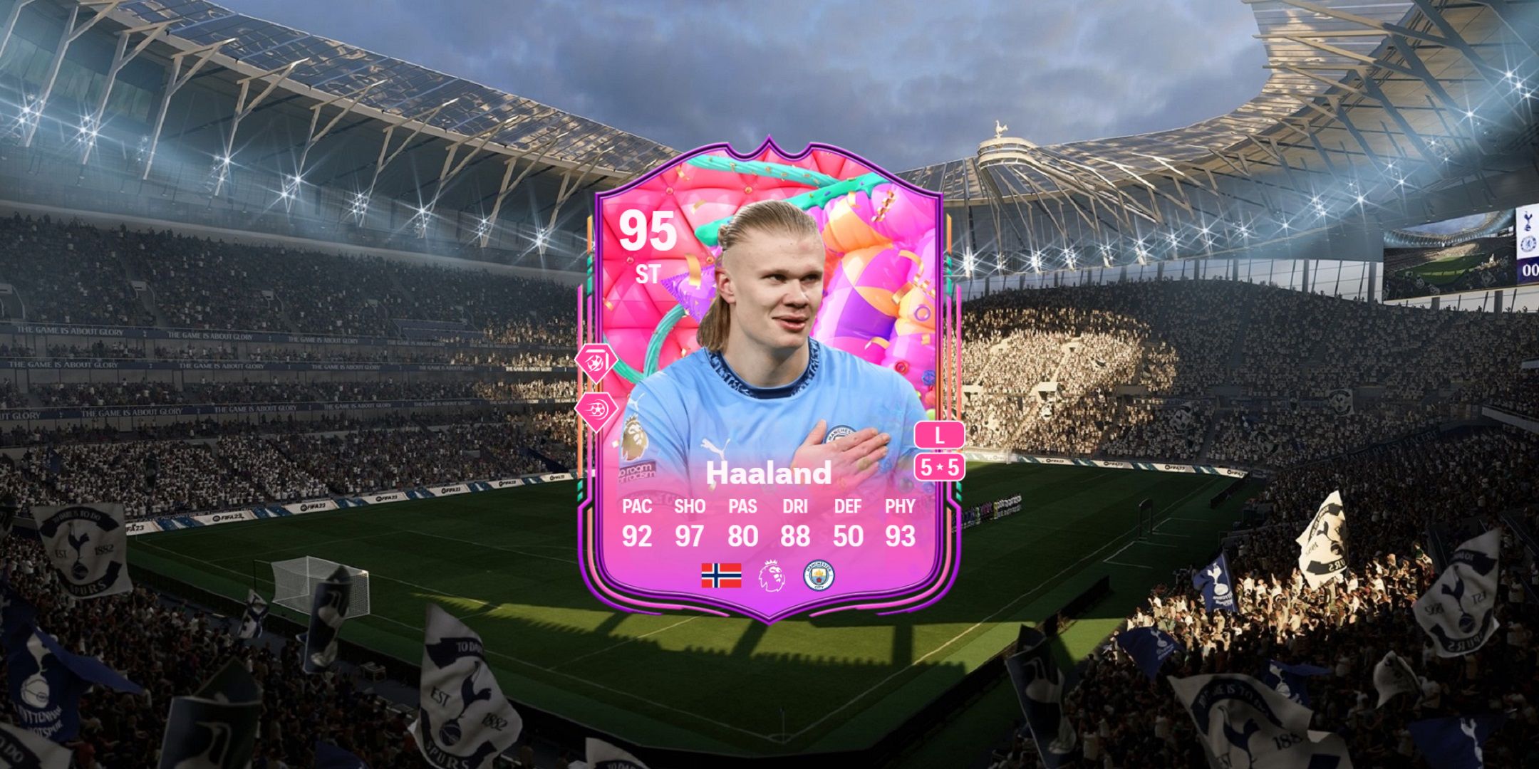 Haaland's FUT Birthday card in EA Sports FC 25.