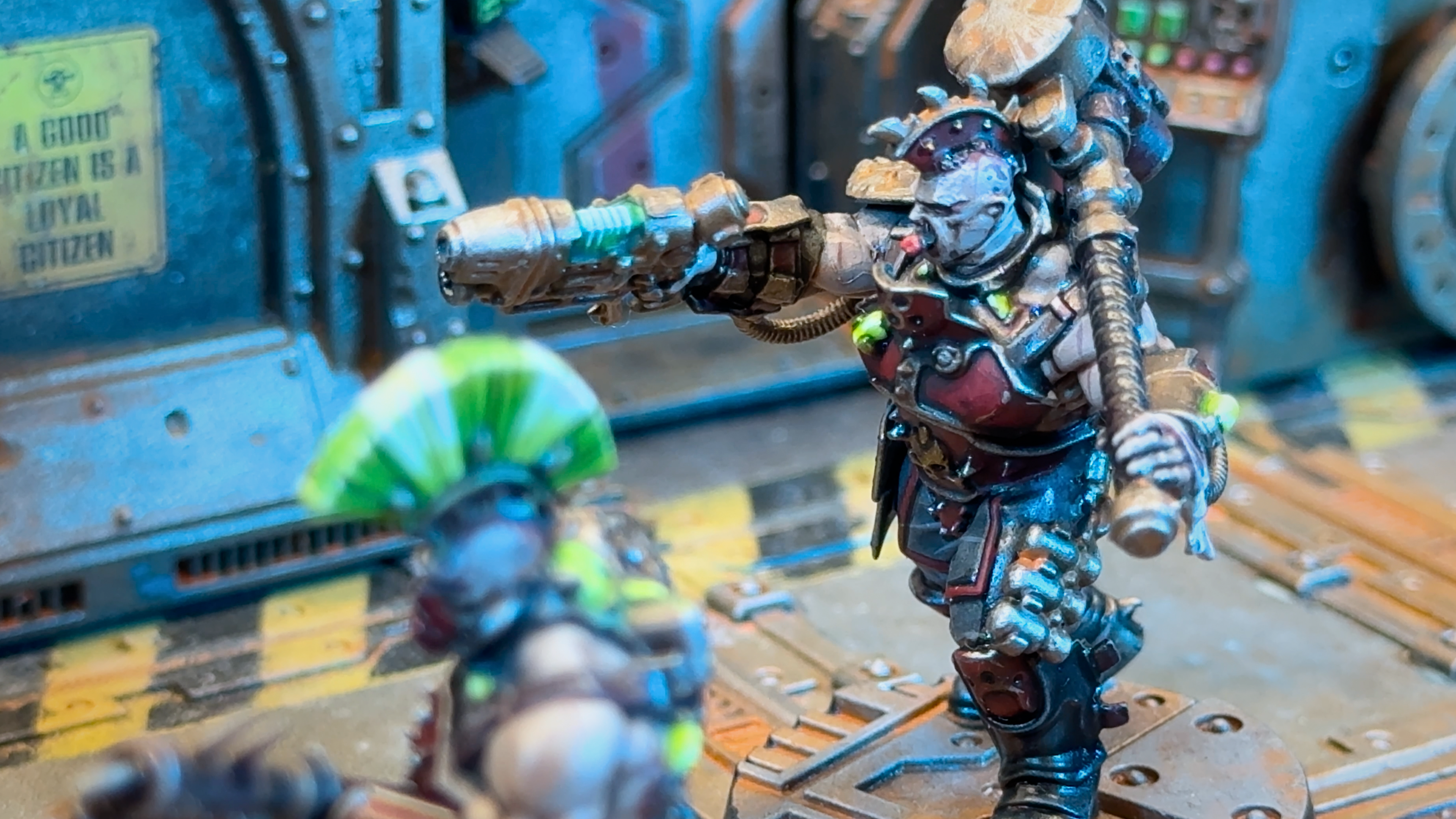 Heretic Hunt ganger pointing a pistol