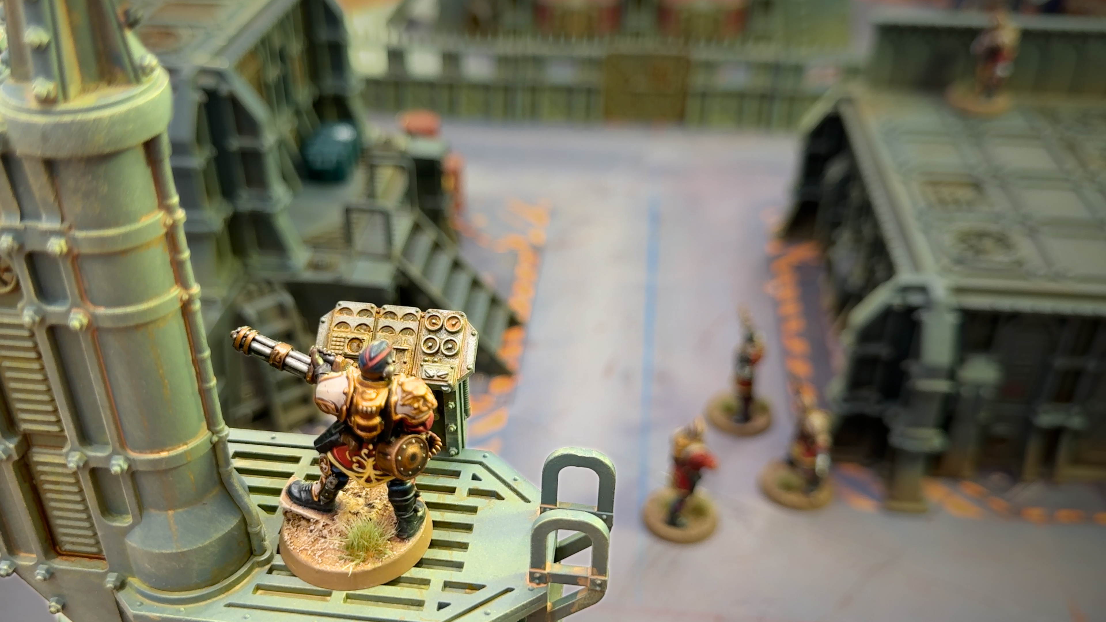Heretic Hunt scene where a character mans a command console