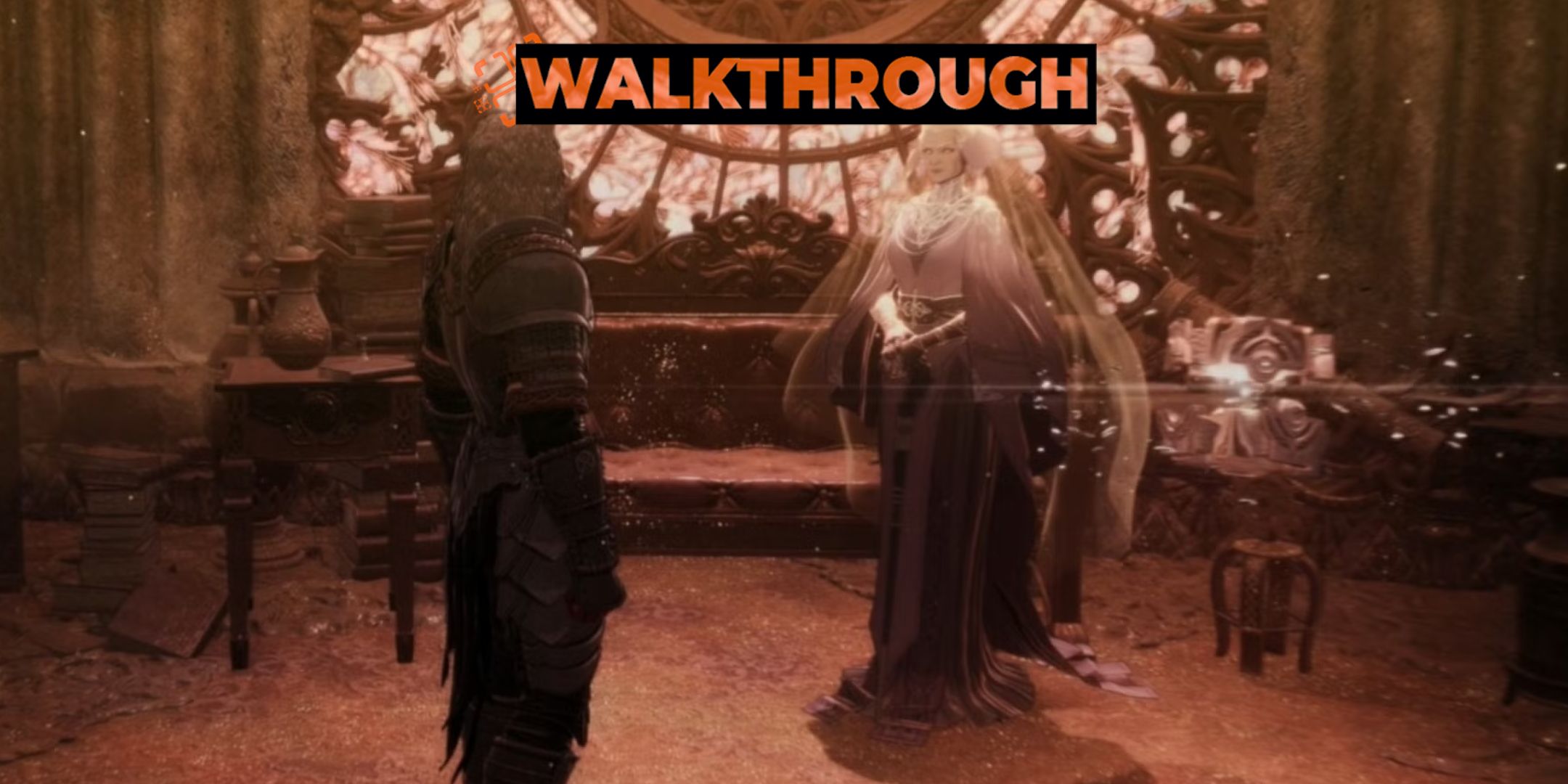 Khazan speaking to Oksana in The First Berserker Khazan.