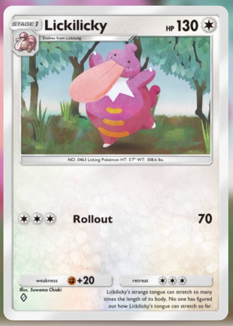 The Lickilicky card, from Shining Revelry.